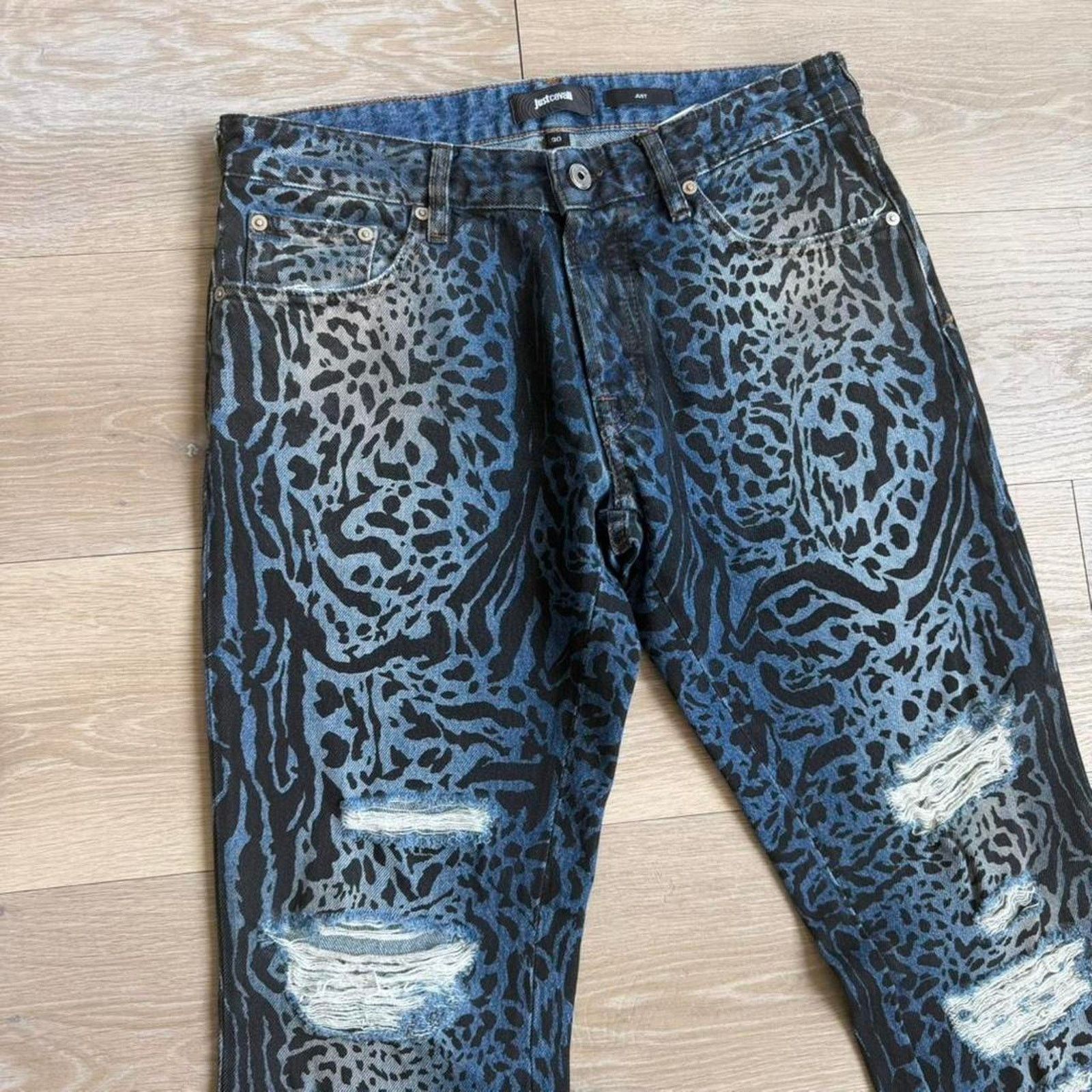 Just Cavalli Just Cavalli Leopard Print Denim Pants y2k Size US 30 / EU 46 - 3 Thumbnail