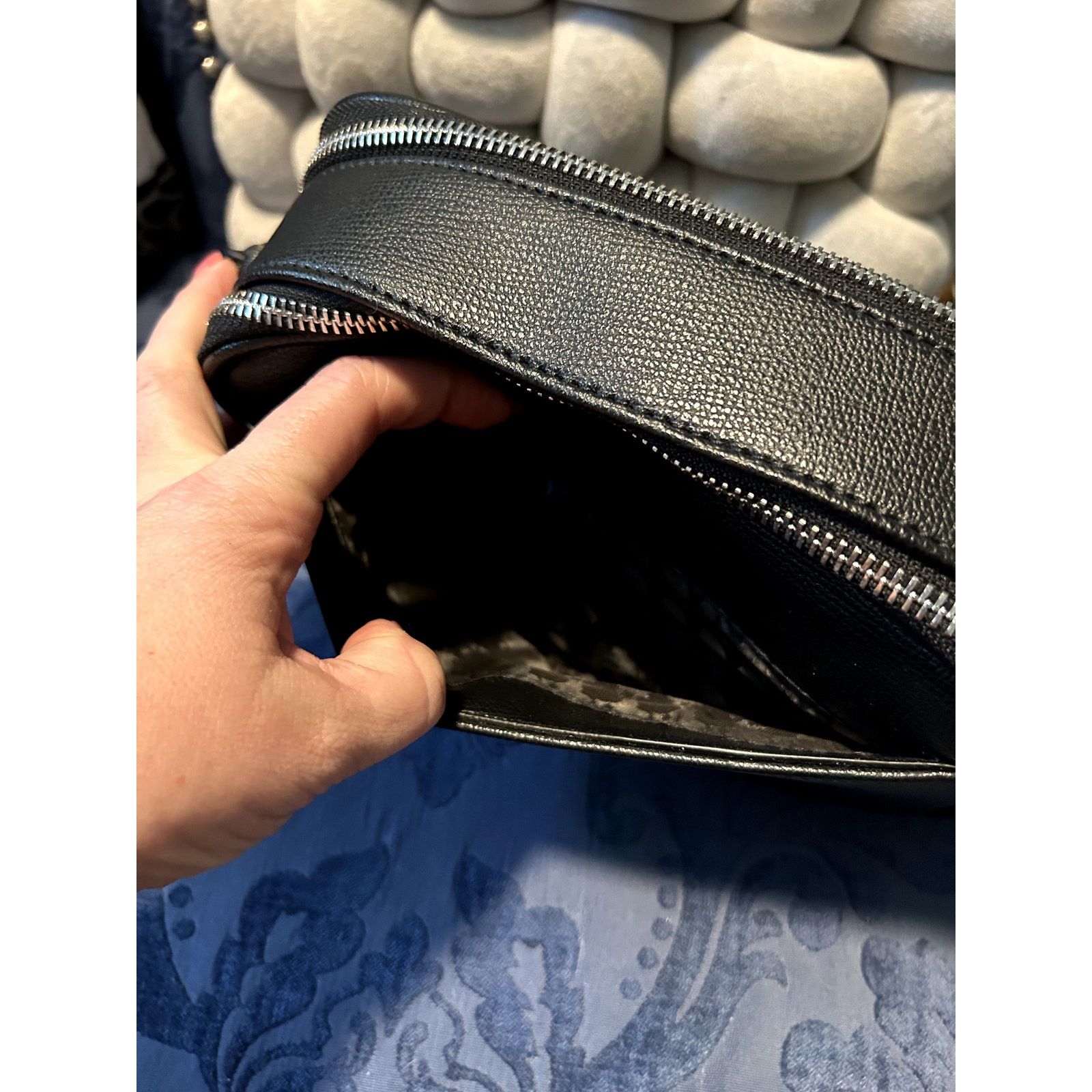 Karl Lagerfeld Karl Lagerfeld Maybelle Black Rhinestone Duo Camera Bag NWOT Size ONE SIZE - 5 Thumbnail