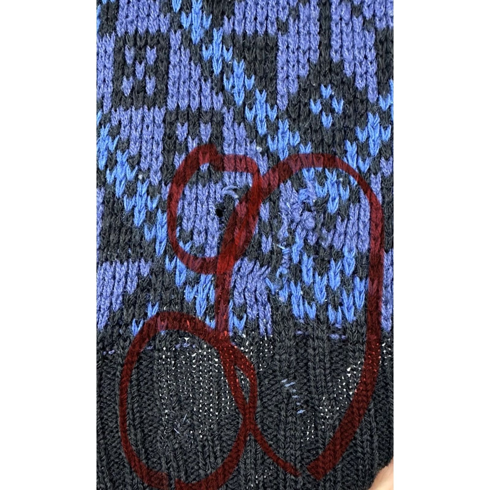 Vintage VINTAGE 80s Fairisle Ski Sweater L Blue Black Knit Retro Mens Size US L / EU 52-54 / 3 - 7 Thumbnail