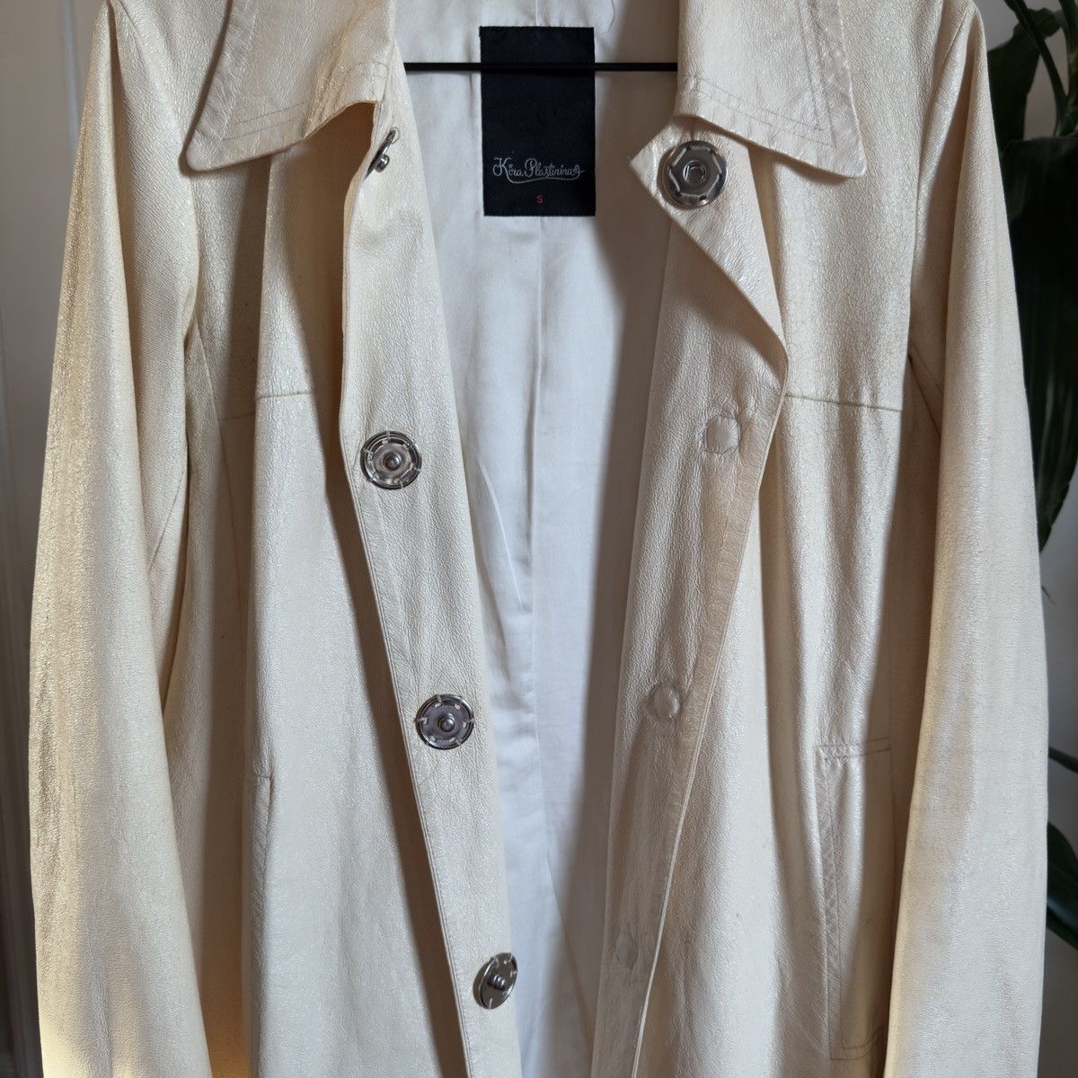 Designer Kira plastilina coat in bone Size S / US 4 / IT 40 - 1 Thumbnail