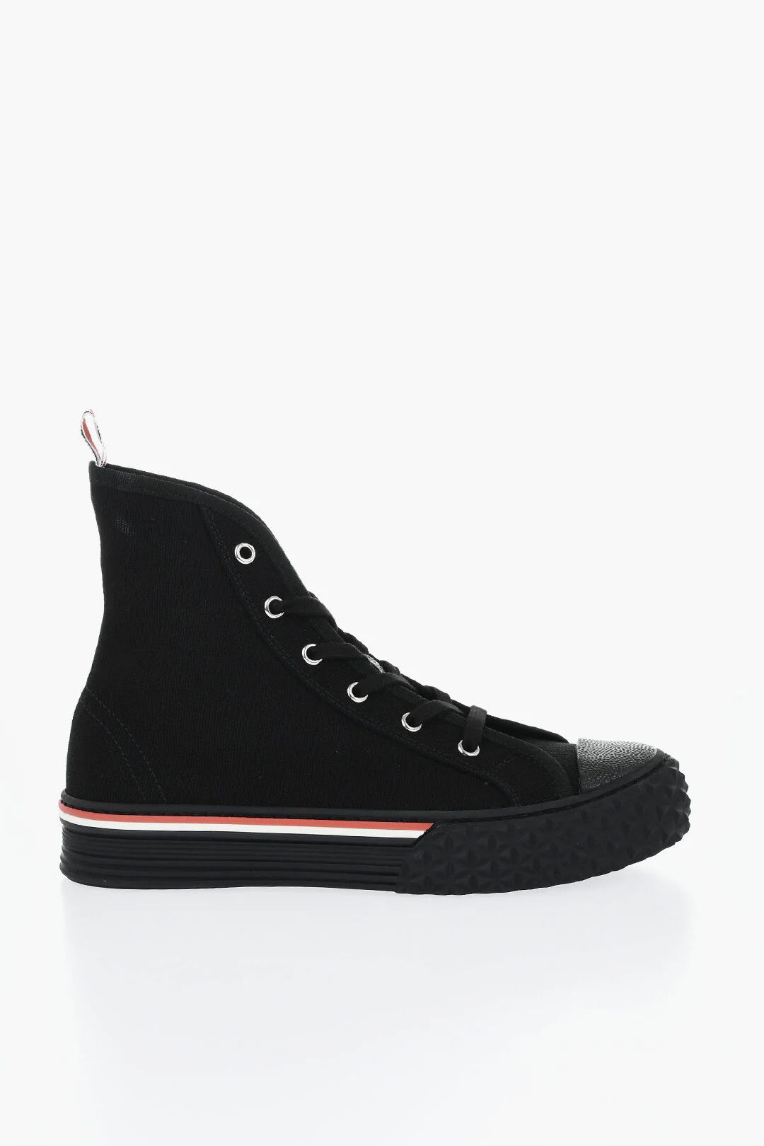Thom Browne og1mm0426 Canvas High-Top Sneakers in Black Size US 7 / EU 40 - 1 Thumbnail