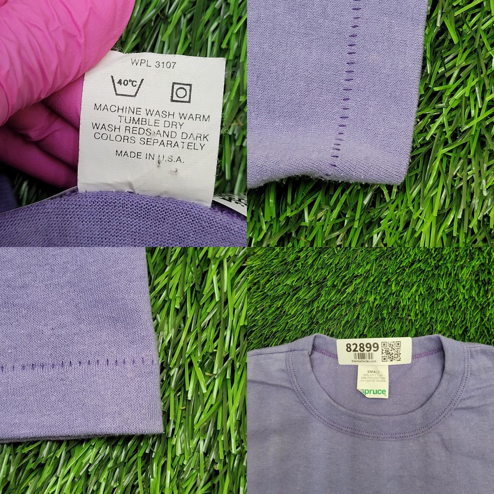 Vintage VINTAGE MOD Crop-Top Shirt Womens Small 18x15 USA Spruce Purple 80s 90s Retro Cropped Short Sleeve Size S / US 4 / IT 40 - 8 Thumbnail
