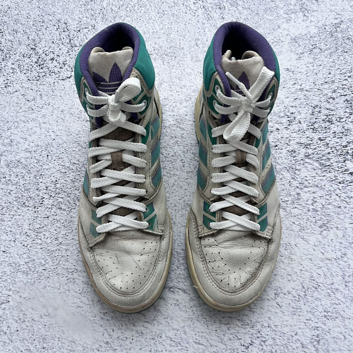 Adidas × Vintage Adidas vintage hi-top leather sneakers 1990 made in Korea Size US 7 / EU 40 - 4 Thumbnail