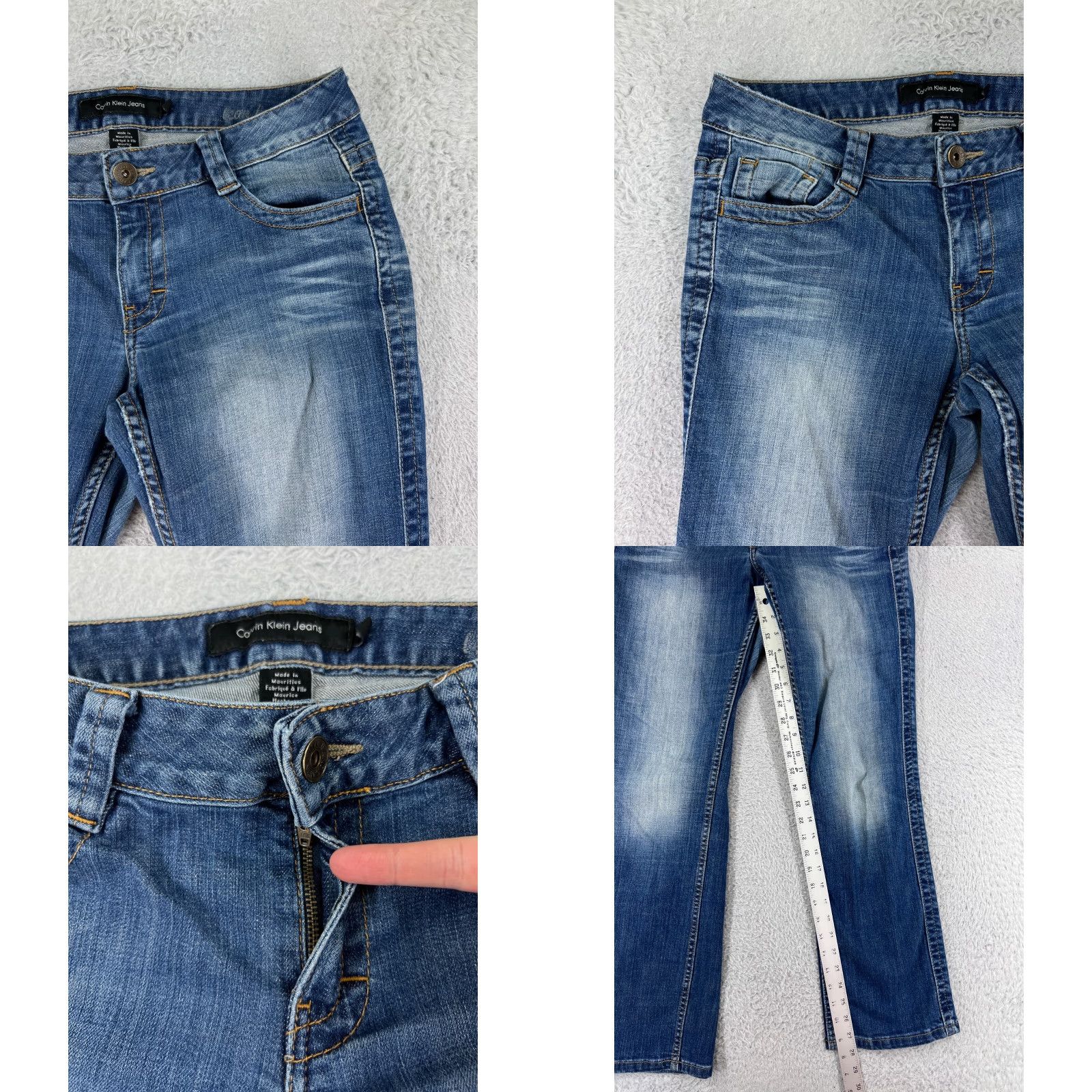Calvin Klein Calvin Klein Jeans Women 10 Blue Denim Embroidered Flap Pockets Ultimate Skinny Womens Size 32" / US 10 / IT 46 - 8 Thumbnail