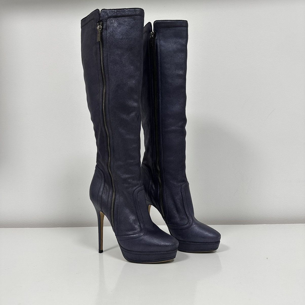 Jimmy Choo Jimmy Choo Metallic Purple Leather Knee Lenght Boots Size US 8 / IT 38 - 2 Thumbnail