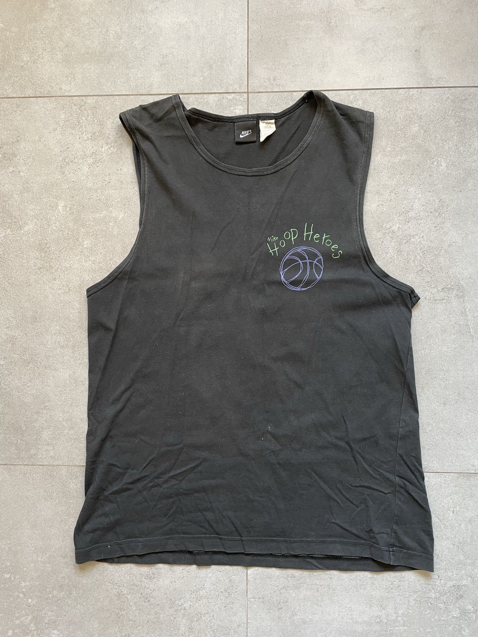 Nike × Vintage VINTAGE NIKE WASHED BASKETBALL HOOP HEROES TANK TOP Size US M / EU 48-50 / 2 - 2 Thumbnail