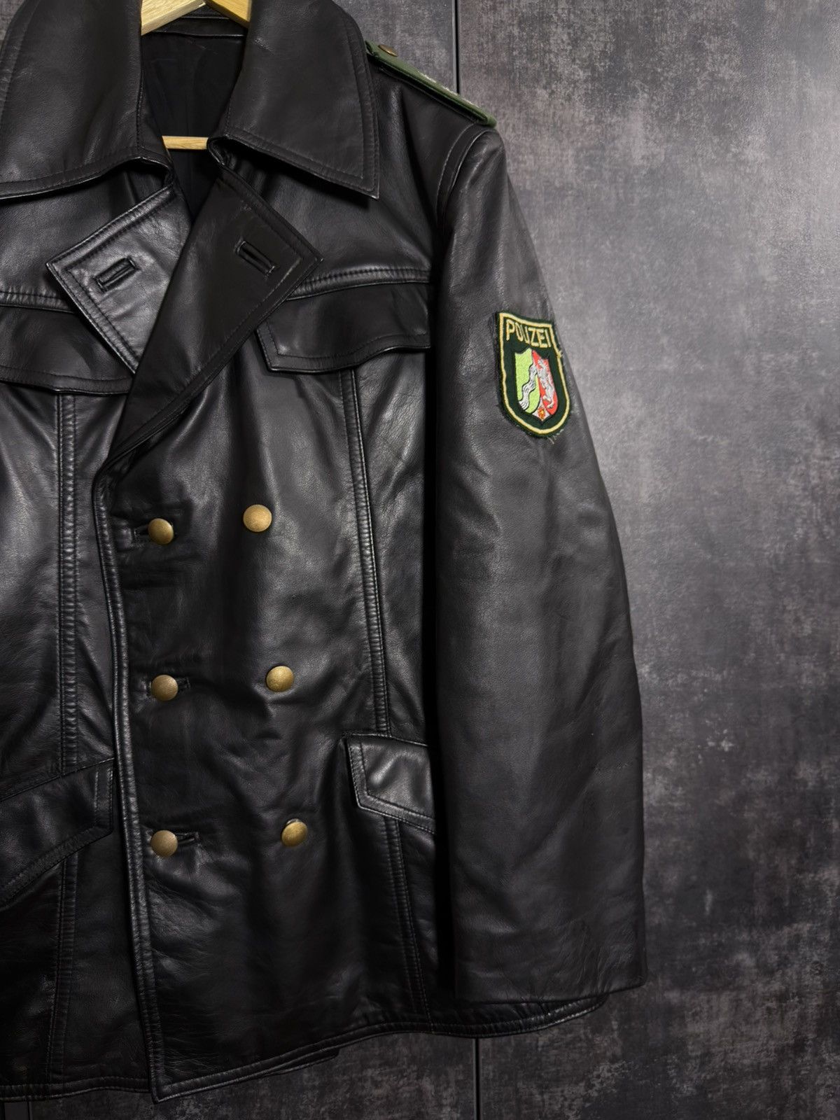 Vintage Crazy Vintage 80s Polizei Leather Jacket Schott Hussar Raf Size US L / EU 52-54 / 3 - 13 Thumbnail