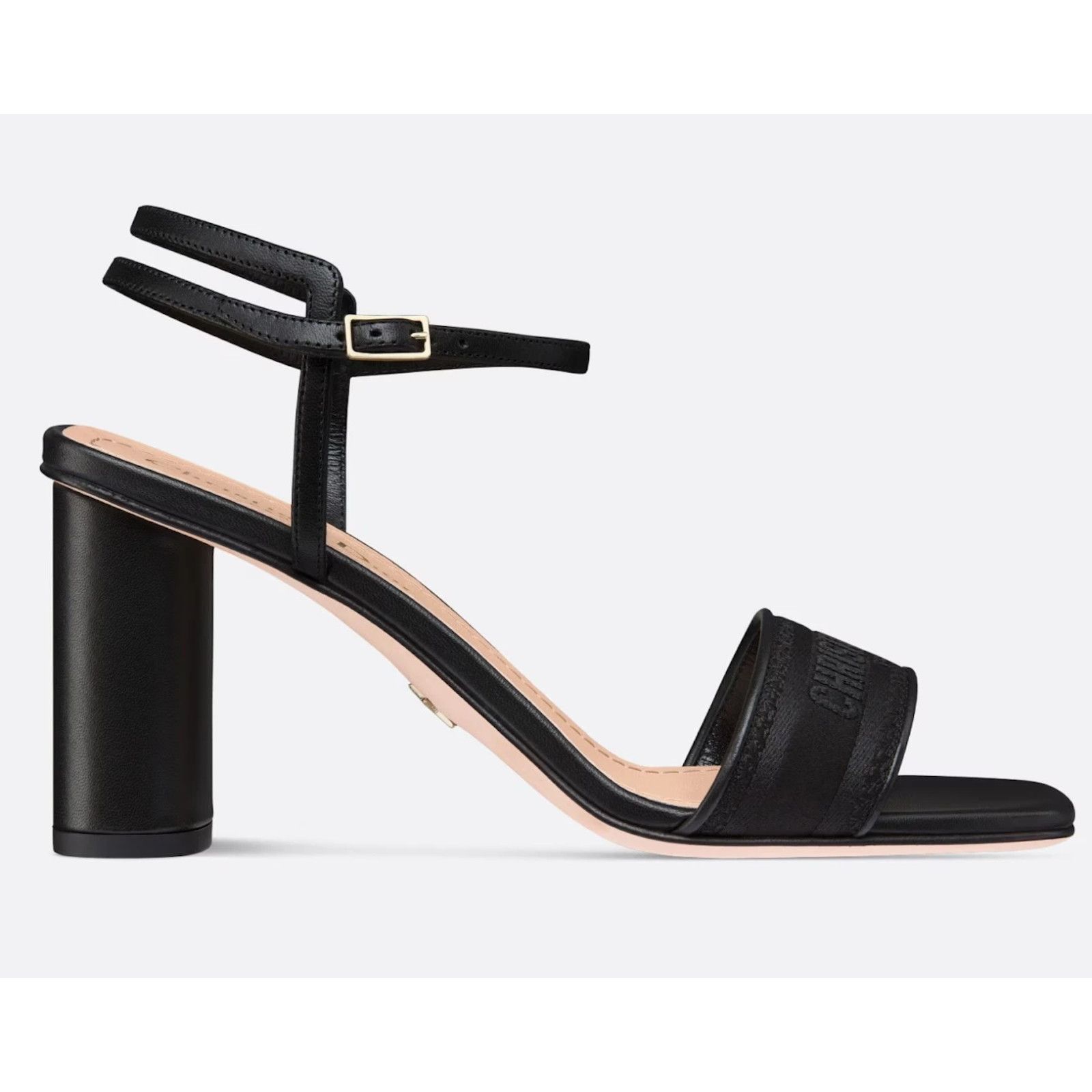 Dior Dior Dway Heeled Sandal Embroidered Satin Black Ankle Size US 5 / IT 35 - 1 Thumbnail