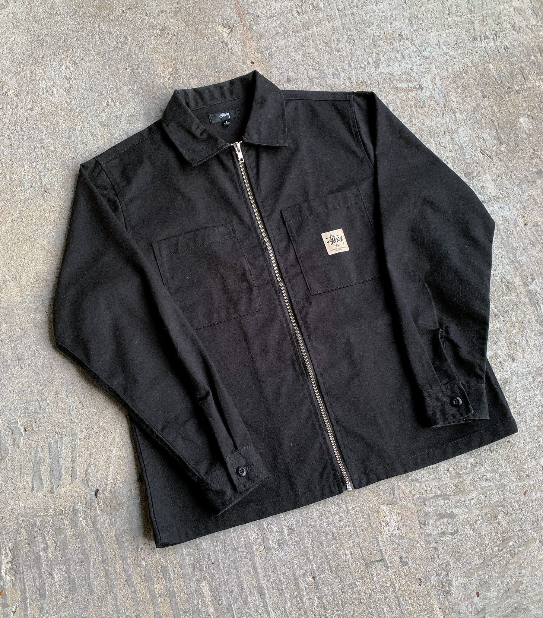 STUSSY Full Zip Work Shirt Jacket ブラック 黒 Stussy Stussy Zip Up Work Shirt | Grailed