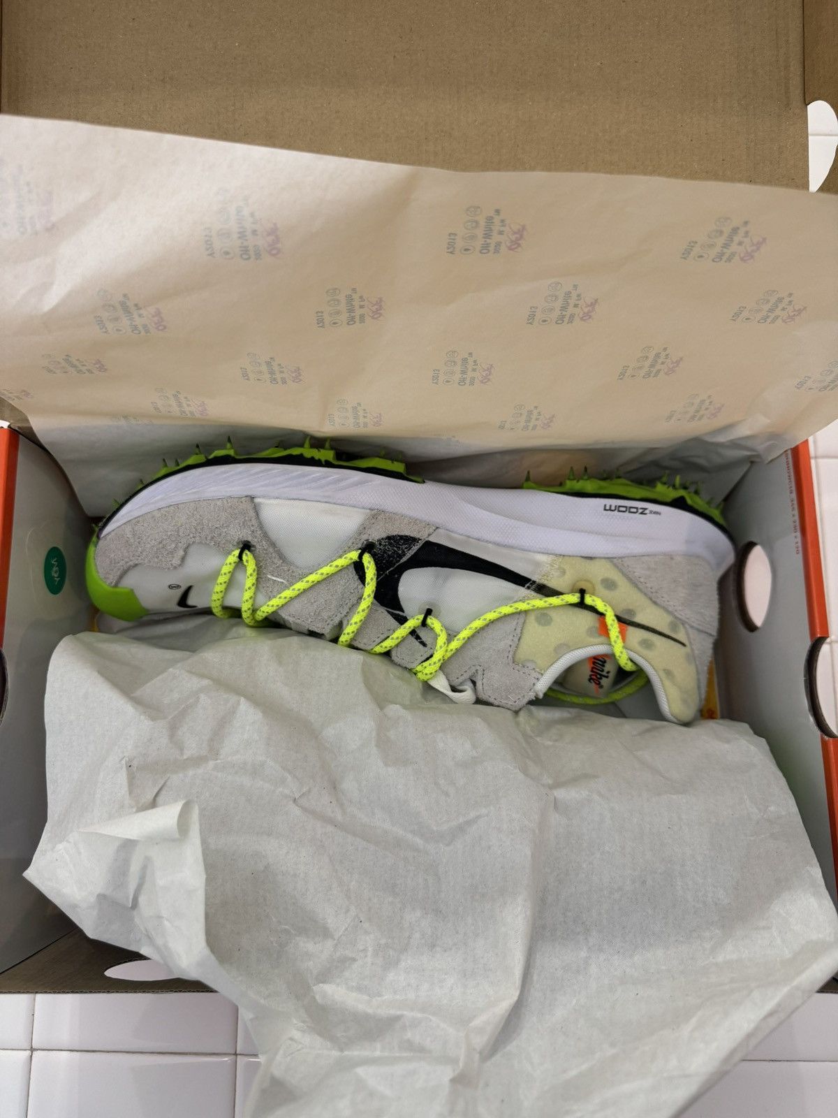 Nike × Off-White Off White x Nike Zoom Terra Kiger 5 - White/Metallic Silver Size US 12.5 / EU 45-46 - 2 Thumbnail