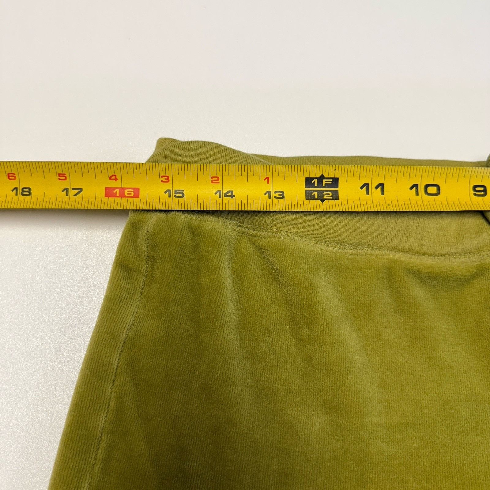 Bcbgmaxazria Vintage BCBG Pants Womens Size PL Olive Yellow Velour Embroi Size 31" - 13 Thumbnail