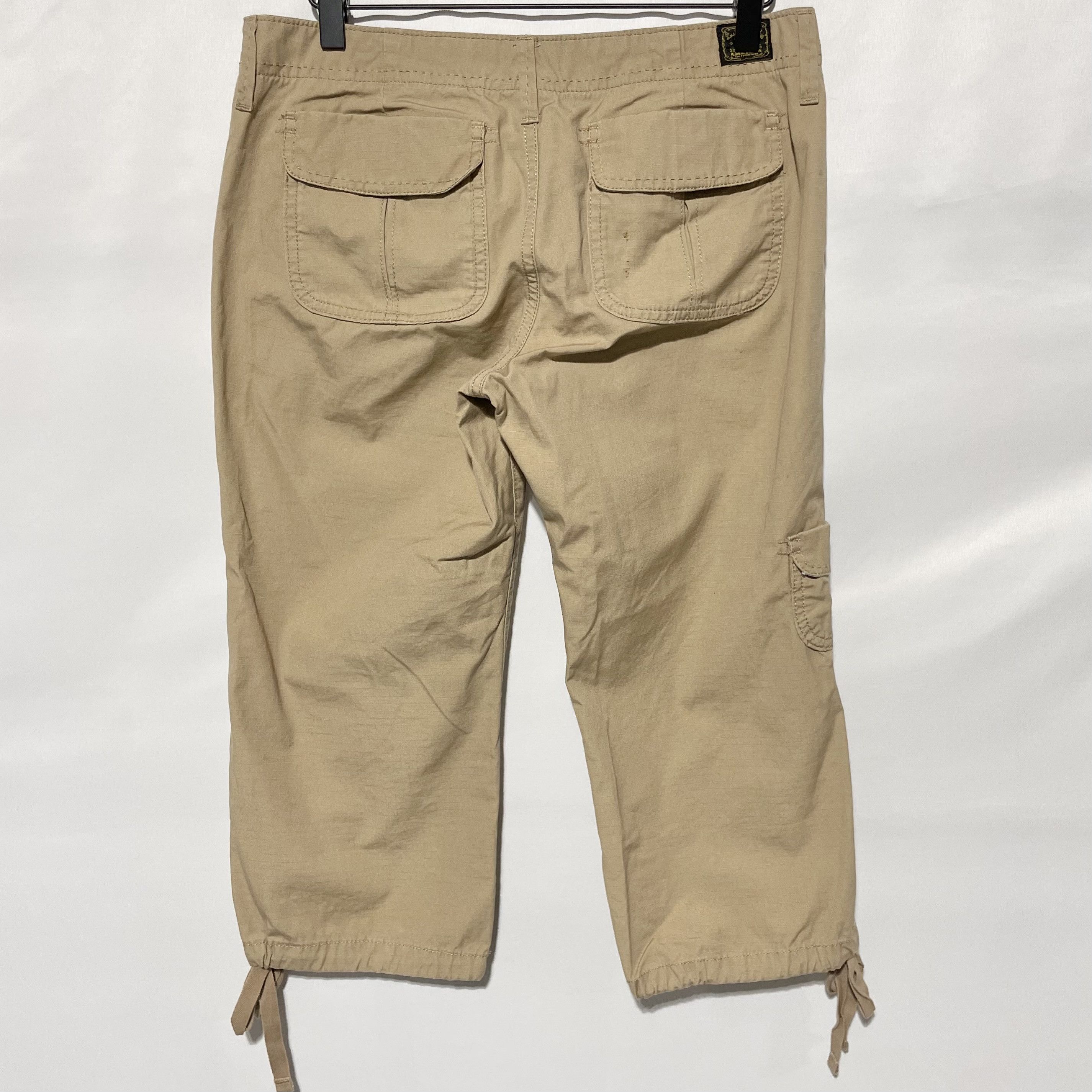 Lucky Brand Lucky Brand Khaki Cotton Cargo Pocket Drawstring Hem Capris Size 28" / US 6 / IT 42 - 4 Thumbnail