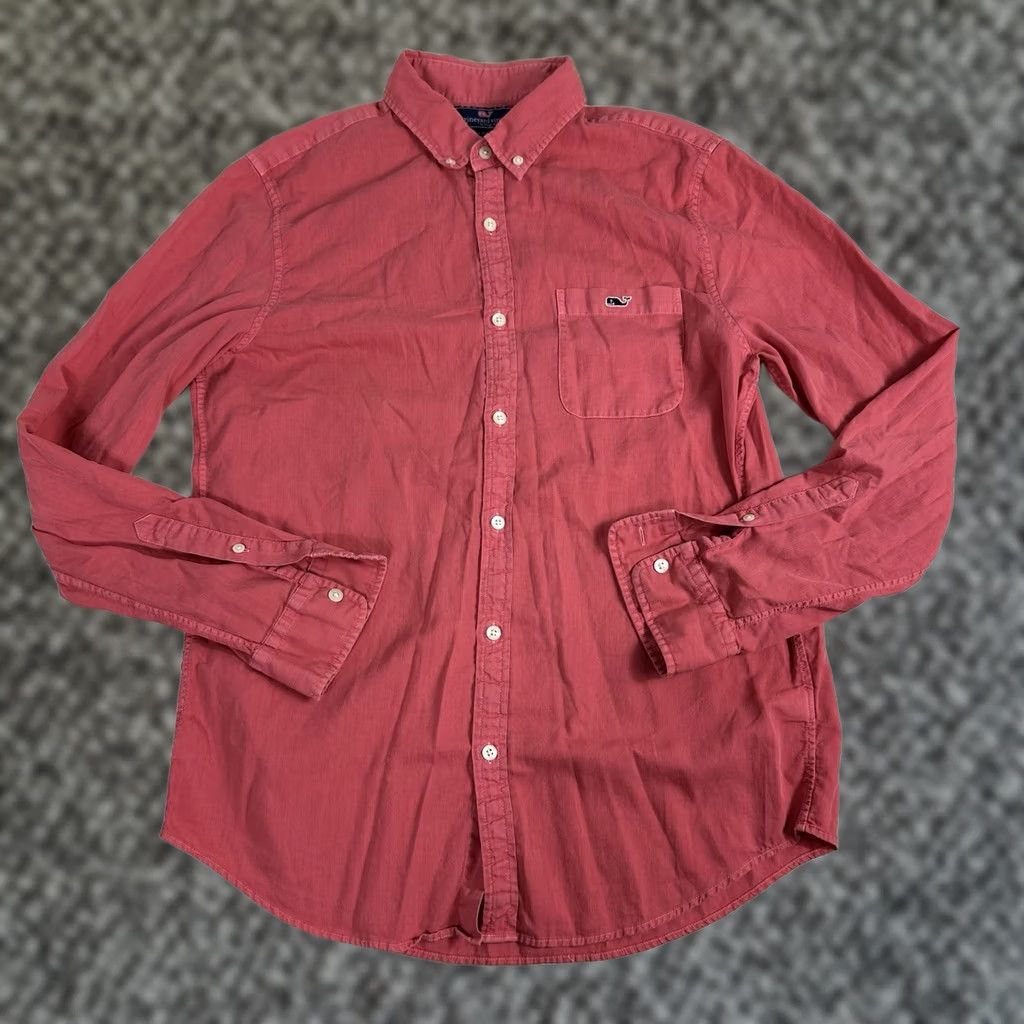 Vineyard Vines Vineyard Vines Slim Fit Tucker Shirt Silk Blend Mens Medium Pink Button-Up L/S Size US M / EU 48-50 / 2 - 1 Thumbnail