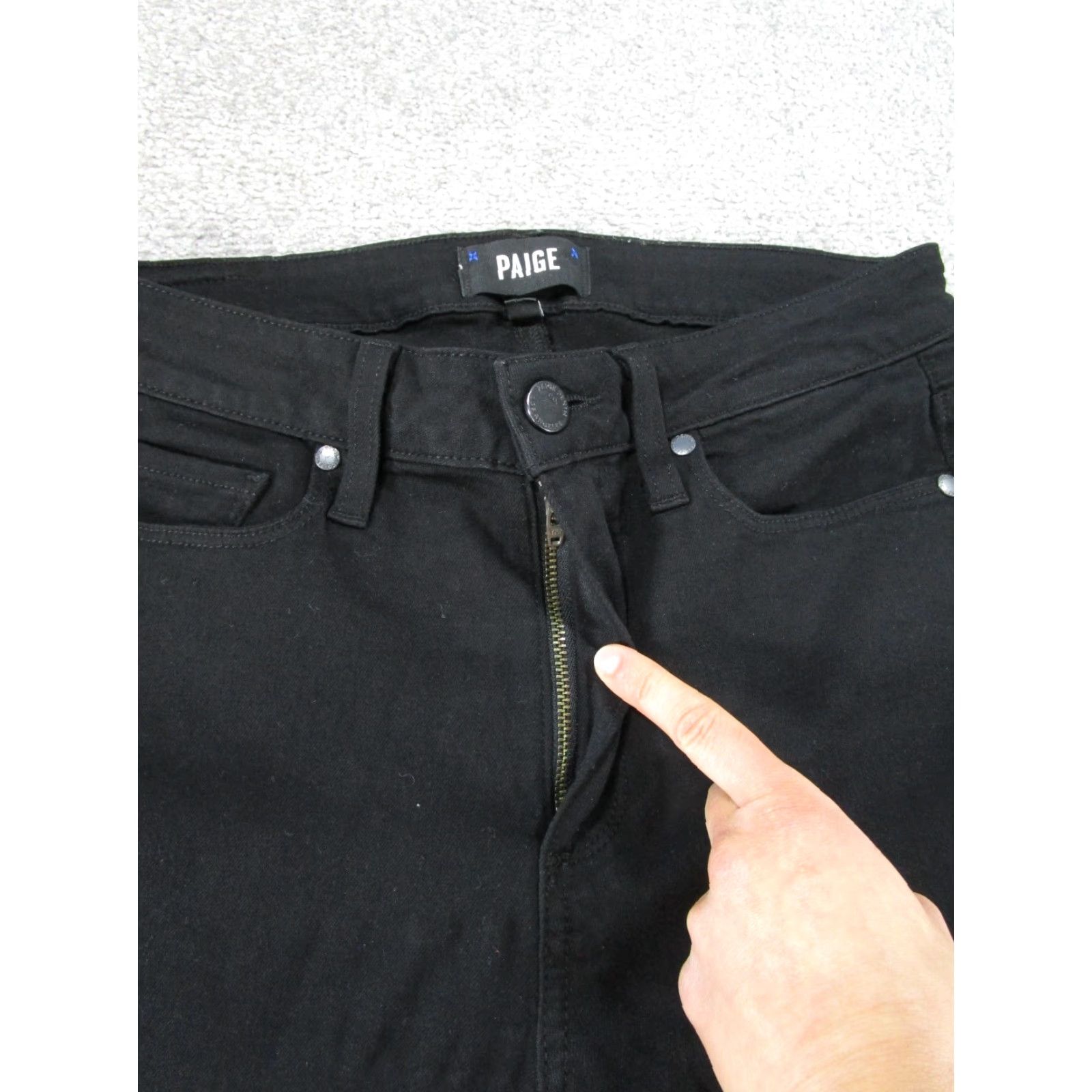 Paige VINTAGE Paige Jeans Womens Skinny Fit Hoxton Ultra Skinny Black Denim Mid Rise 28 Womens Size 28" / US 6 / IT 42 - 4 Thumbnail