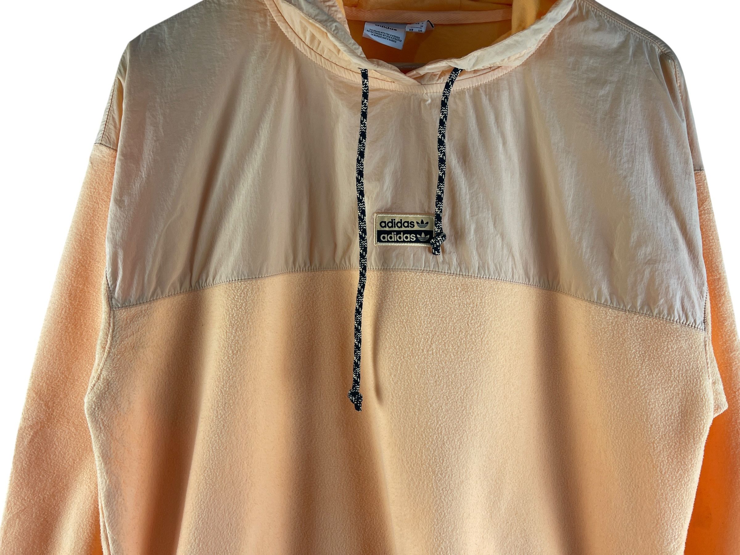 Adidas Adidas Two Tone Fleece Nylon Hoodie Trefoil Pullover Size US XS / EU 42 / 0 - 9 Thumbnail