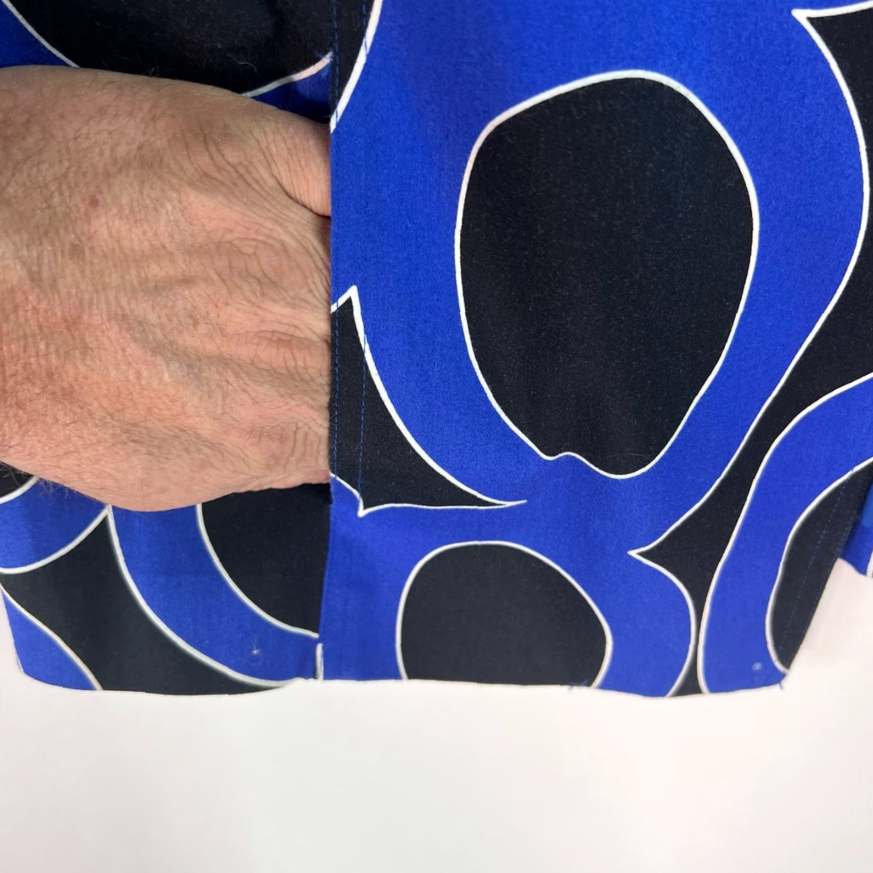 Vintage VINTAGE Transitions Womens Blazer Jacket 3/4 Sleeve Open Blue Black L Geometric Casual Size L / US 10 / IT 46 - 5 Thumbnail