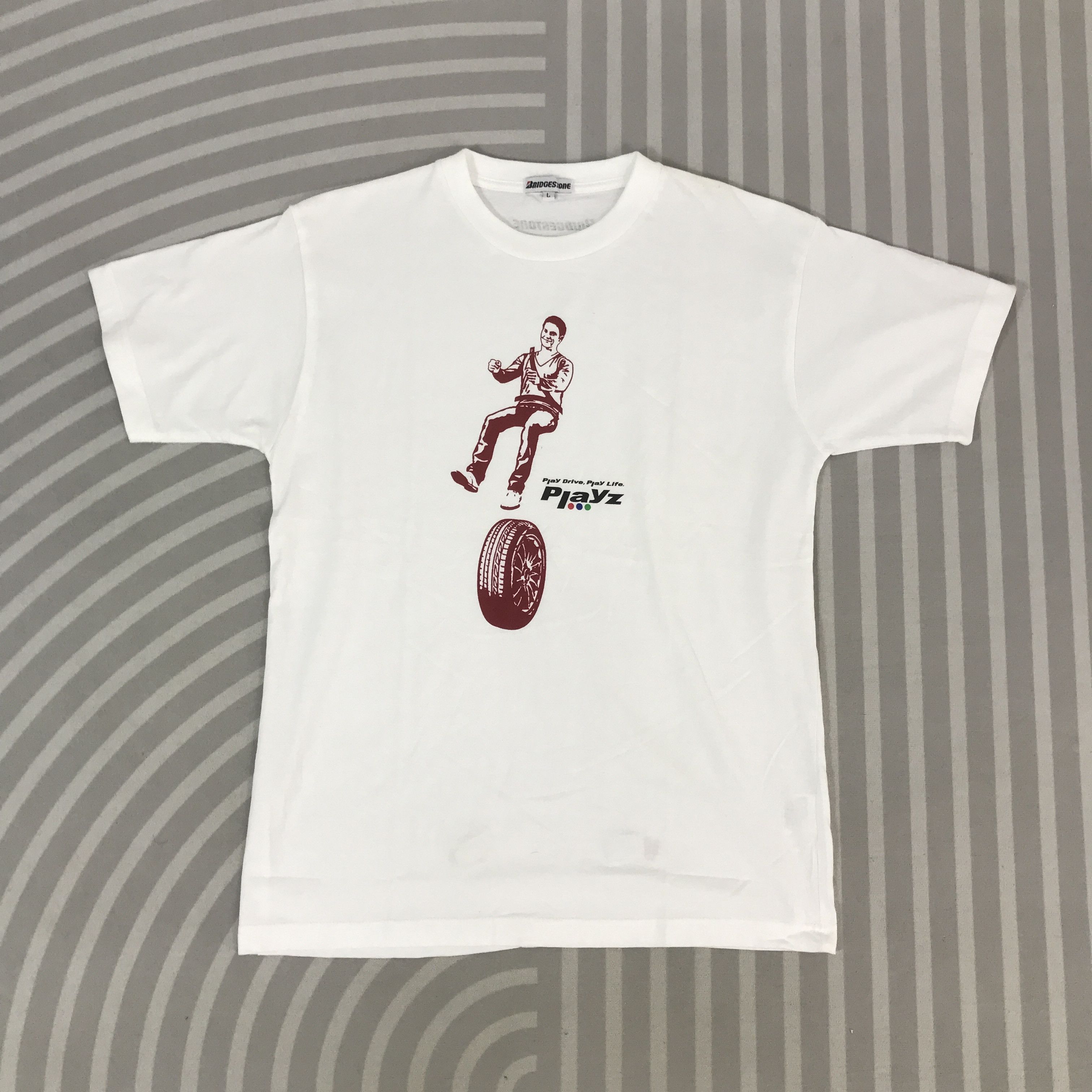 Japanese Brand Vintage Bridgestone tyre brand Japan T-Shirt K44B61 Size US M / EU 48-50 / 2 - 1 Thumbnail