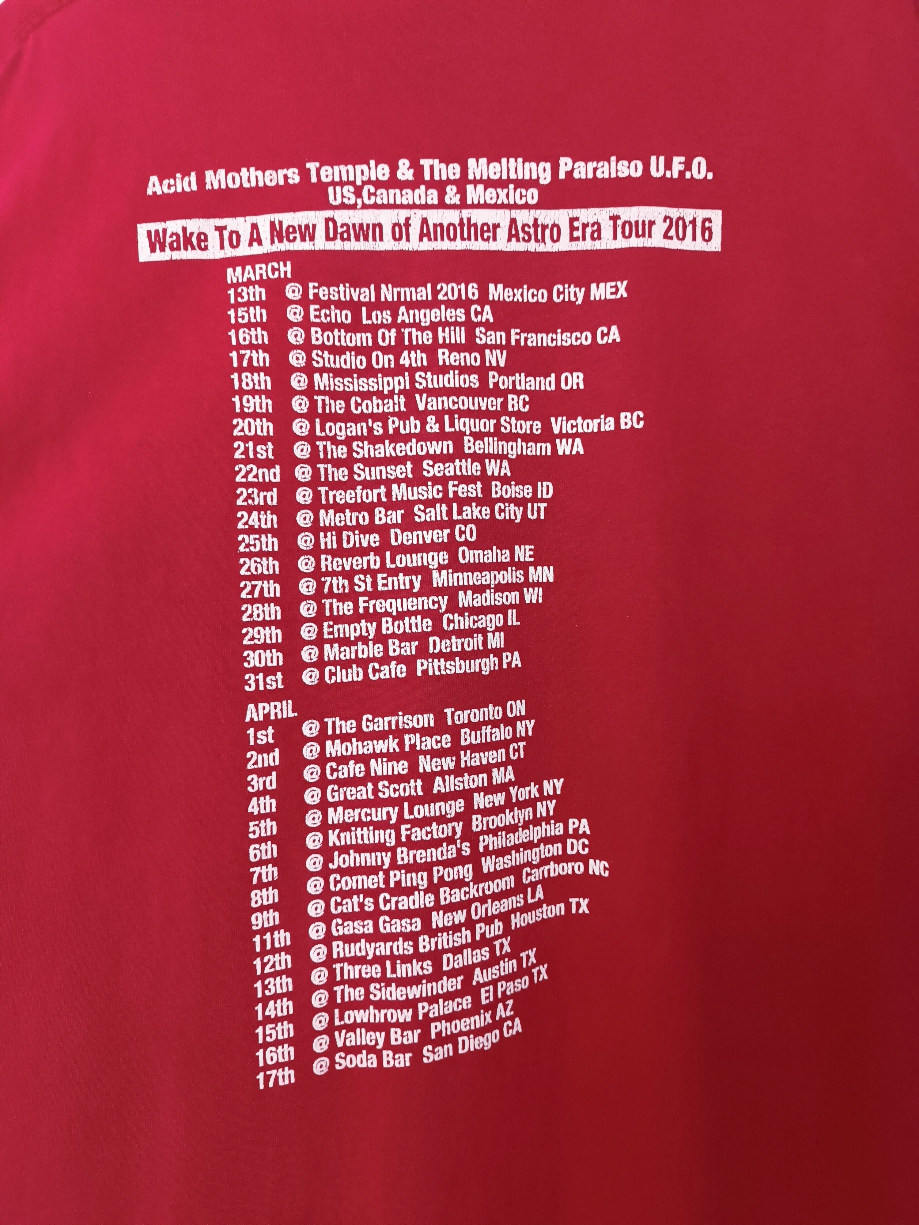 Band Tees VINTAGE 2016 ACID MOTHER TEMPLES TOUR TEE psychedelic tool Size US XL / EU 56 / 4 - 15 Thumbnail