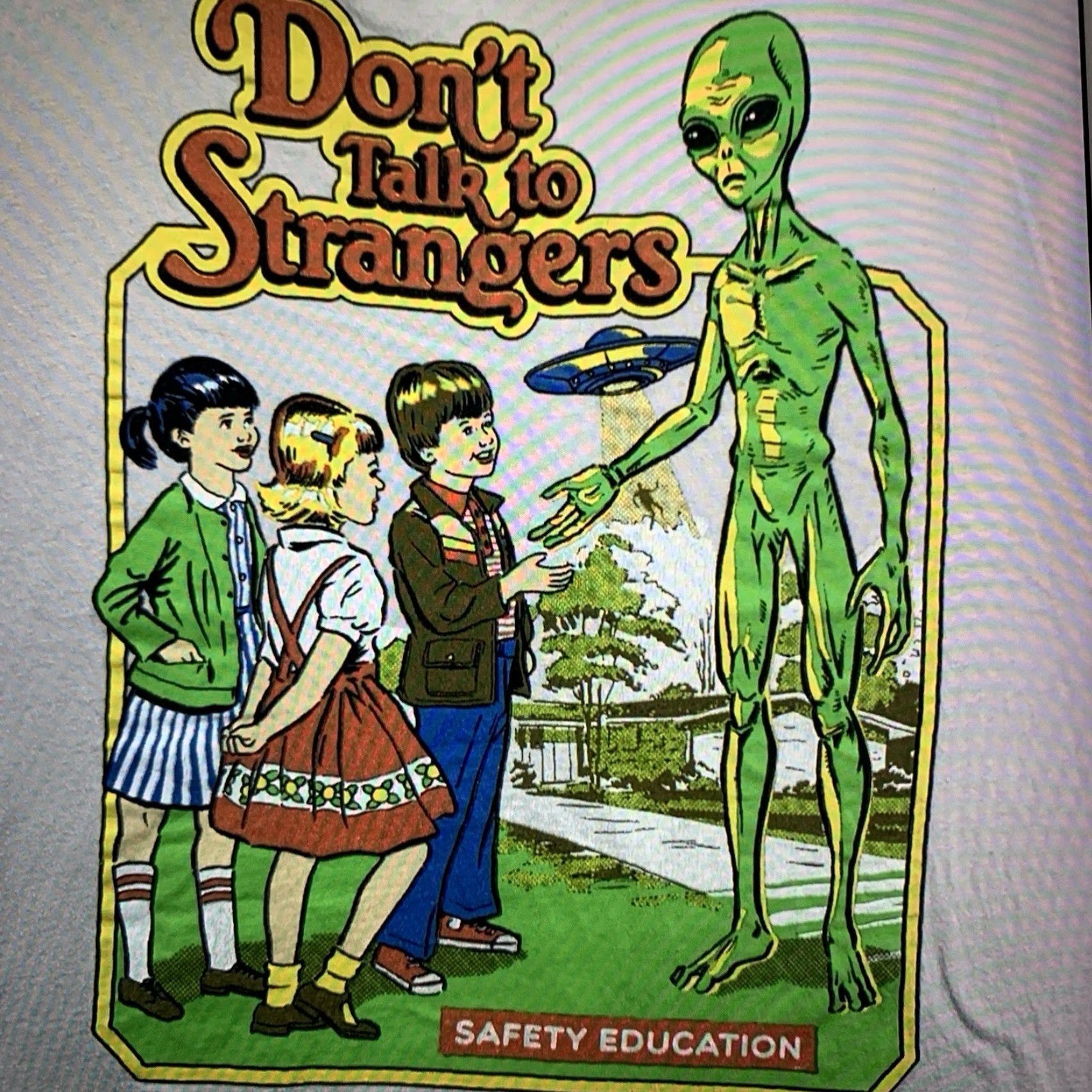 RHODE VINTAGE Steven Rhodes Alien T-Shirt Unisex Adults Large Space Funny 80s Retro Beiges Size US L / EU 52-54 / 3 - 3 Thumbnail