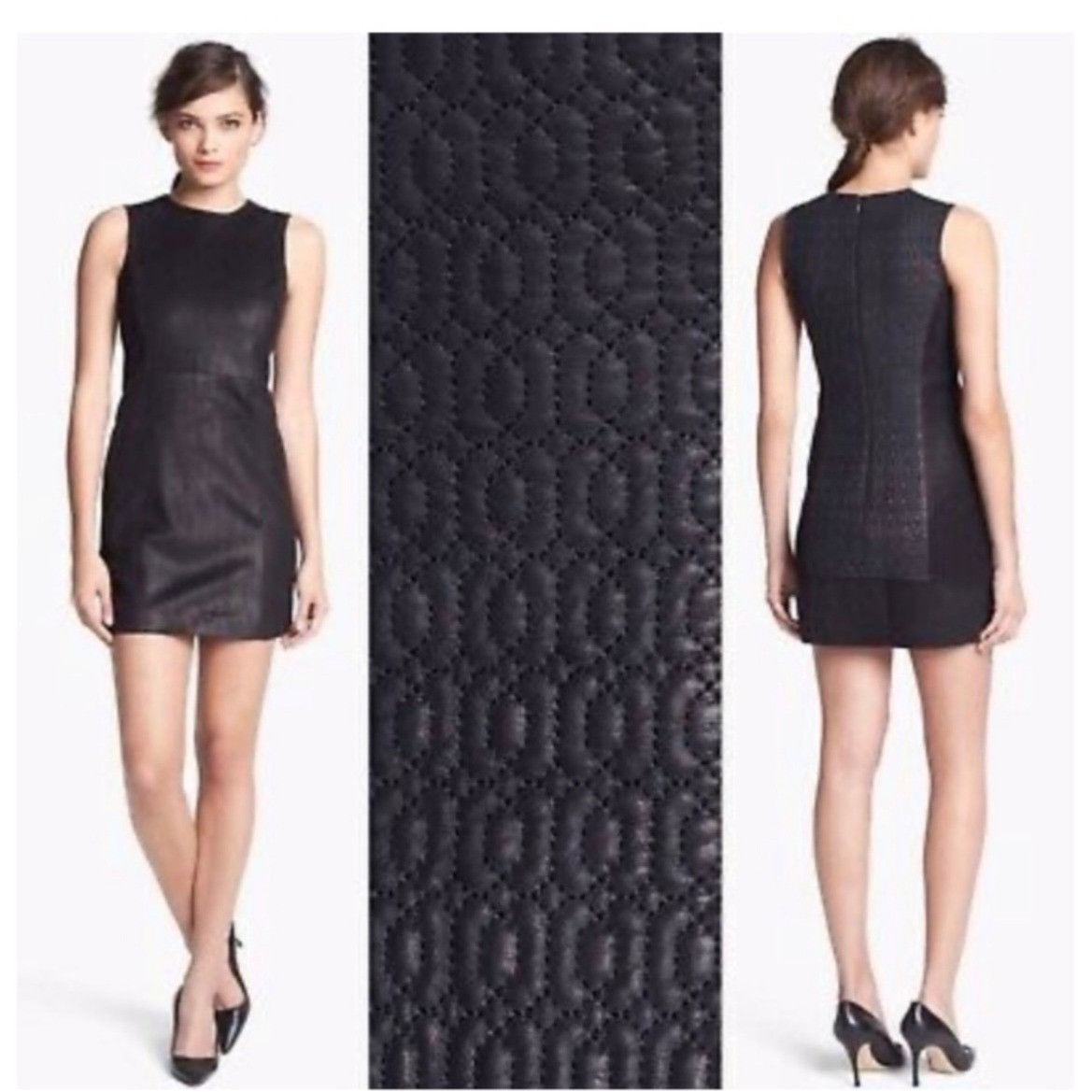 $1095 Theyskens’ Theory 4 Lambskin Leather Sheath Mini Dress