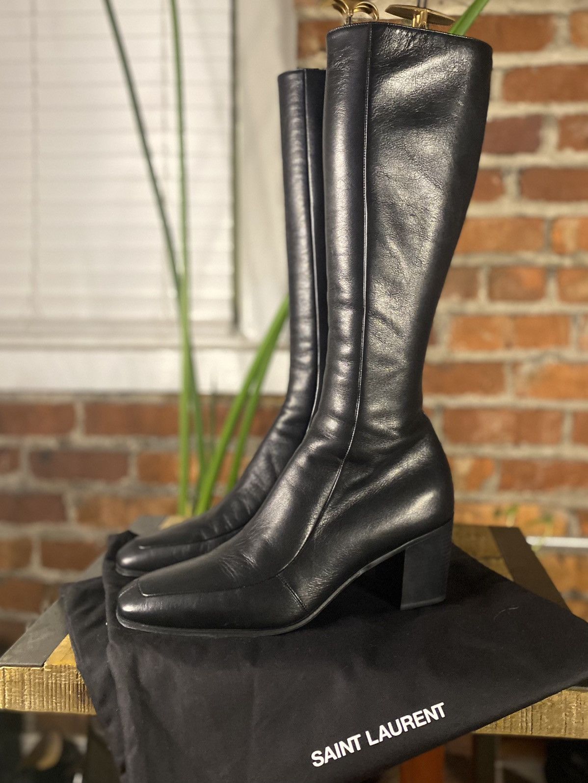 Yves Saint Laurent Otto Zipped Boots in Smooth Leather Size US 11.5 / EU 44-45 - 9 Thumbnail