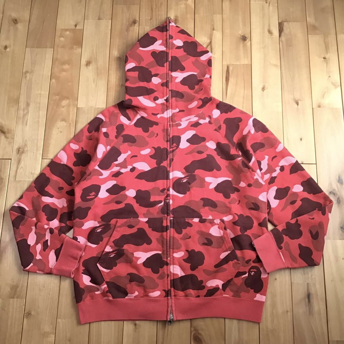 Bape BAPE Pharrell camo full zip hoodie a bathing ape Red camo | Grailed