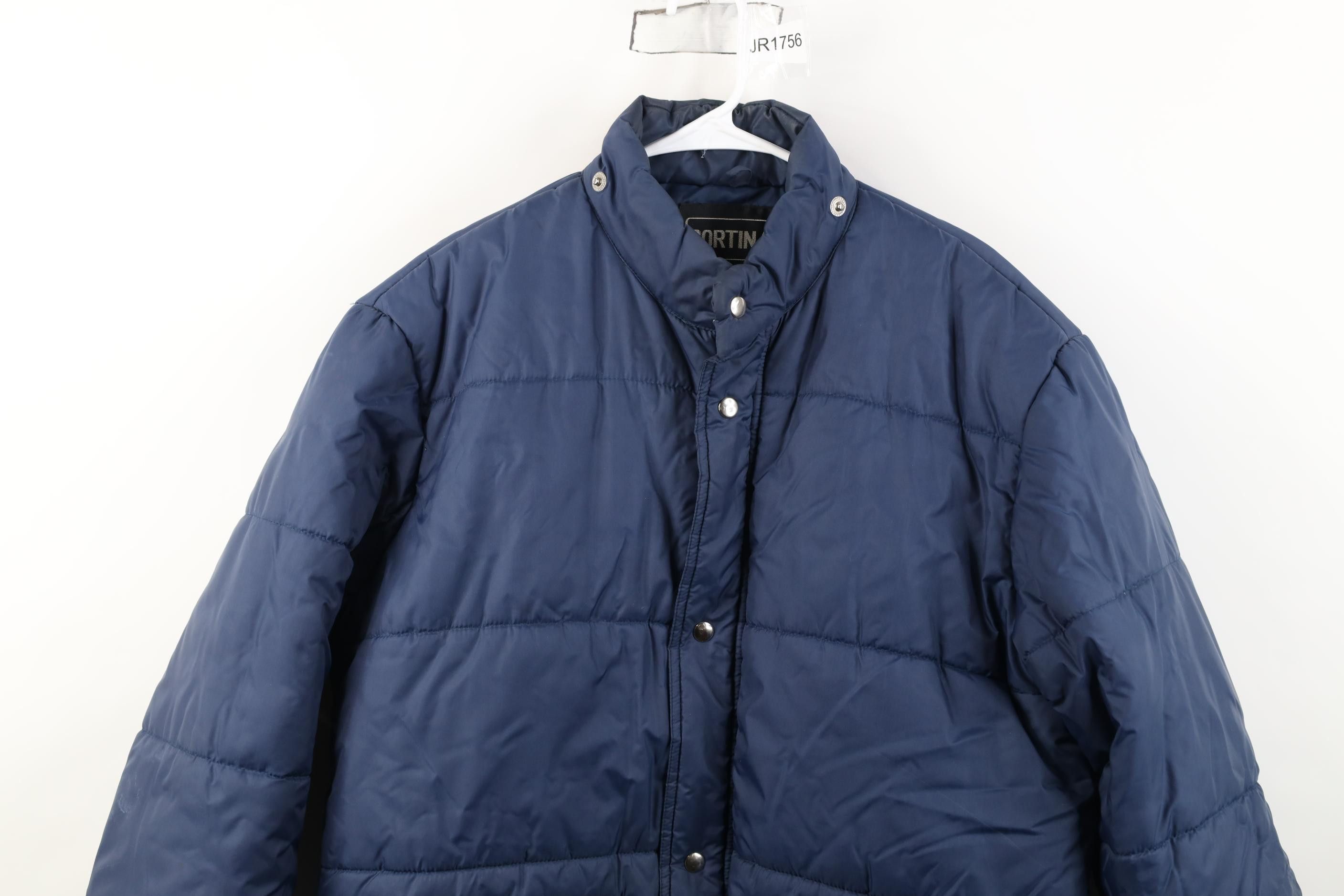 Vintage Vintage 70s Streetwear Puffer Chore Barn Jacket Navy Blue Size US L / EU 52-54 / 3 - 2 Thumbnail