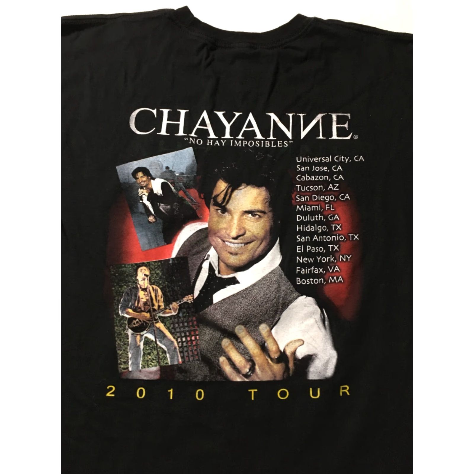 Vintage VINTAGE Chayanne No Hai Imposibles Tour T-Shirt Black LARGE Shirt Men XS? Size US L / EU 52-54 / 3 - 2 Thumbnail