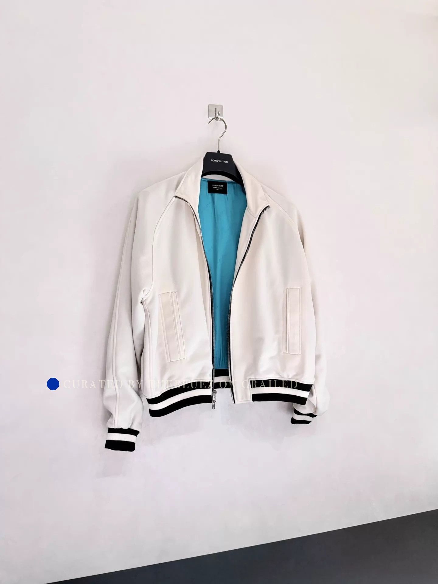 Fear of God Colorblocked Coach Jacket in Ivory & Blue Size US S / EU 44-46 / 1 - 1 Thumbnail