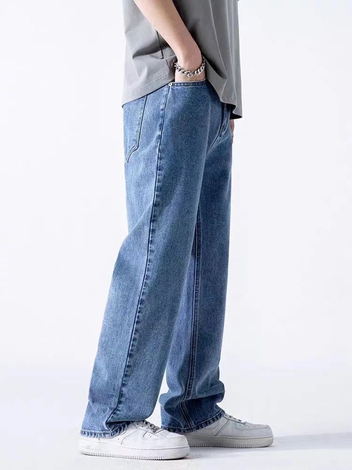 Blue faded jeans