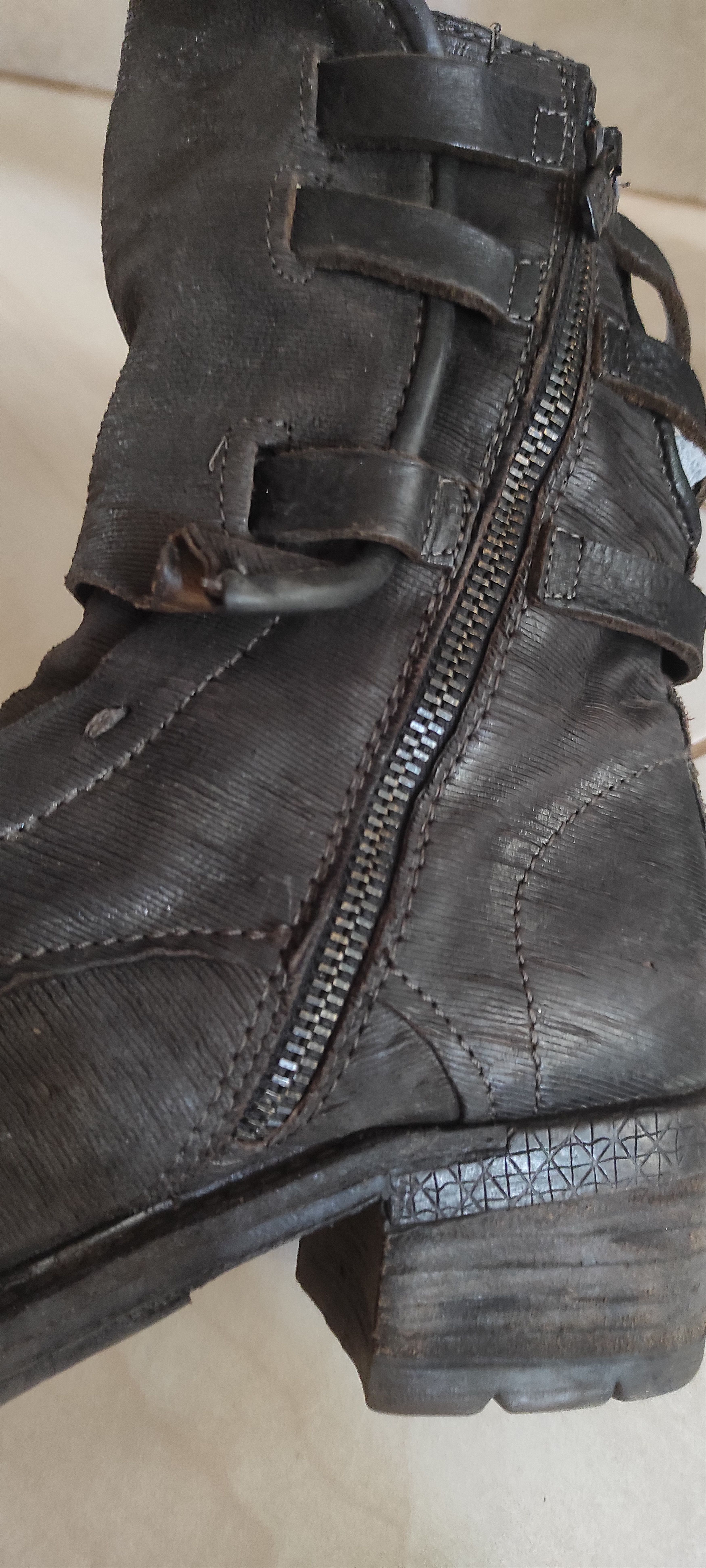 A.S.98 A.S.98 VTG Airstep Ankle Biker Boots Leather Zip Buckle Size US 9 / IT 39 - 9 Thumbnail
