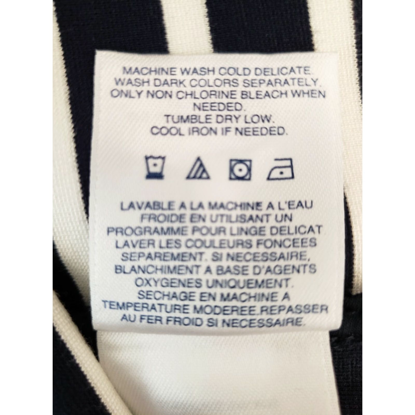 Lands' End Lands’ End Dress Navy White Stripe 3/4 Sleeve Boat Neck Shift Knee Length Pockets Sz 4 Womens Size S / US 4 / IT 40 - 7 Thumbnail