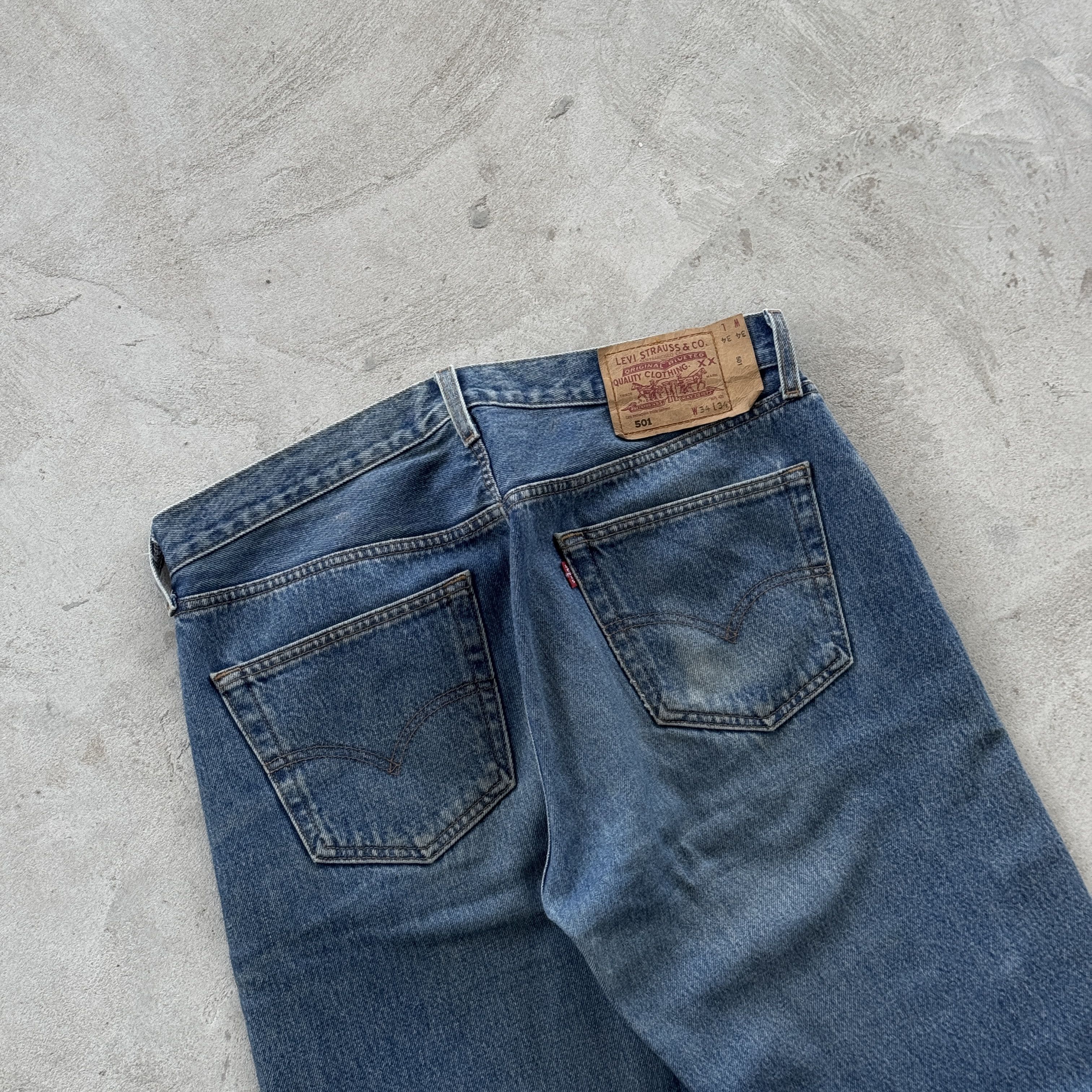Levi's Levi's 501 Vintage Blue Denim Straight Jeans 34x34 Size US 34 / EU 50 - 4 Thumbnail