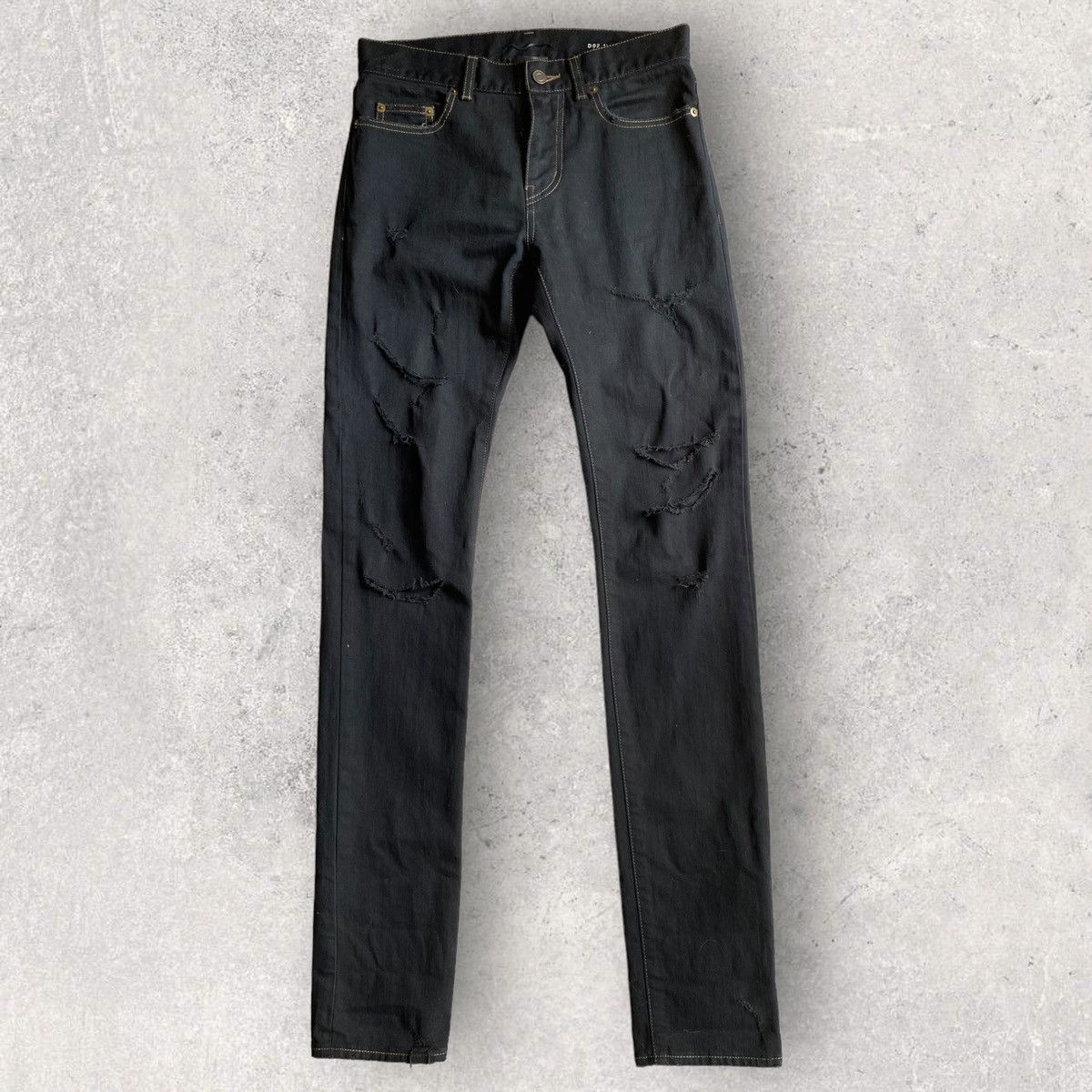 Hedi Slimane × Saint Laurent Paris SLP Trash Denim Black Chain Size US 30 / EU 46 - 2 Thumbnail