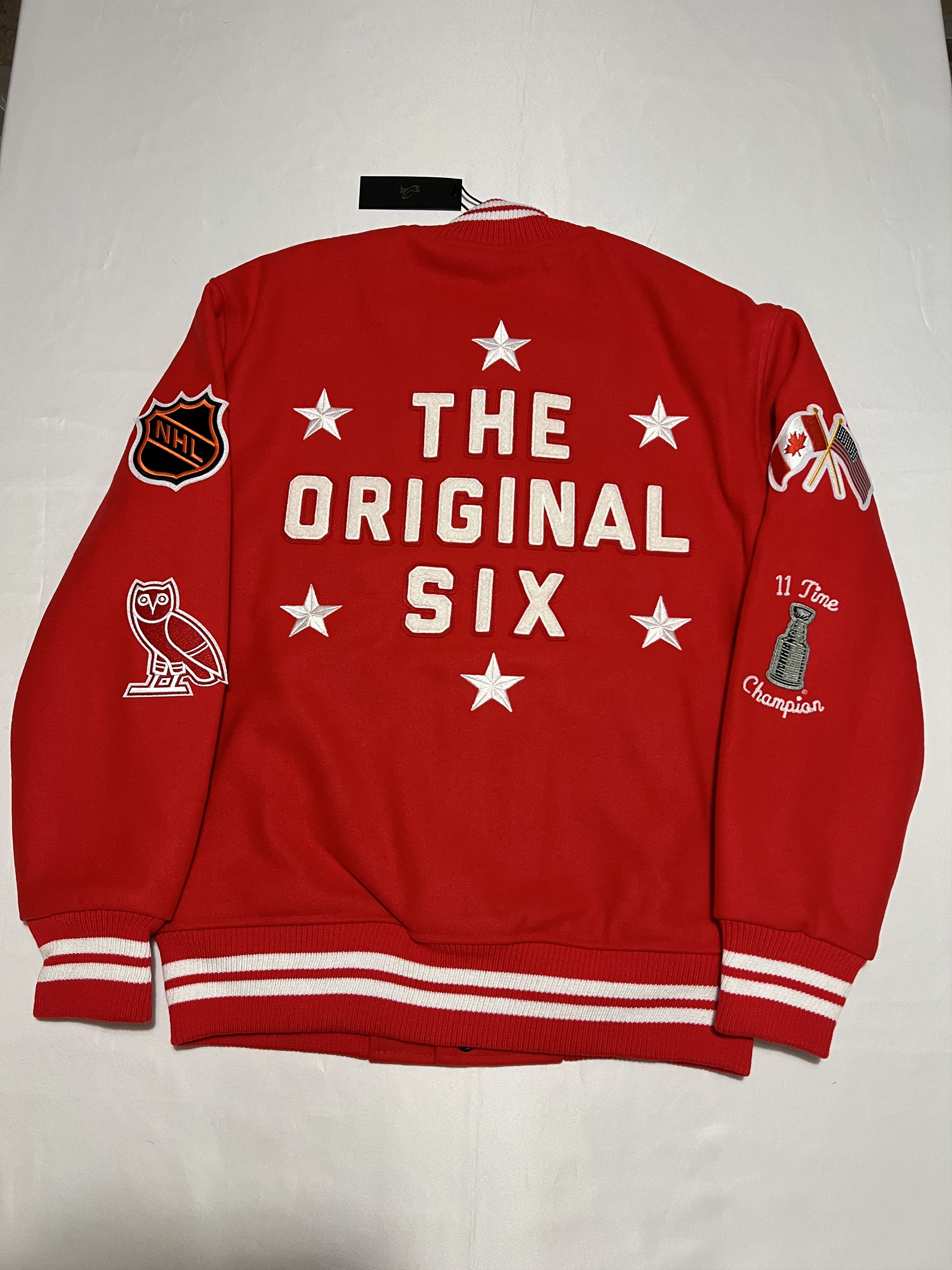 Drake × NHL × October's Very Own OVO x NHL Detroit Red Wings Varsity Jacket Size US S / EU 44-46 / 1 - 2 Thumbnail