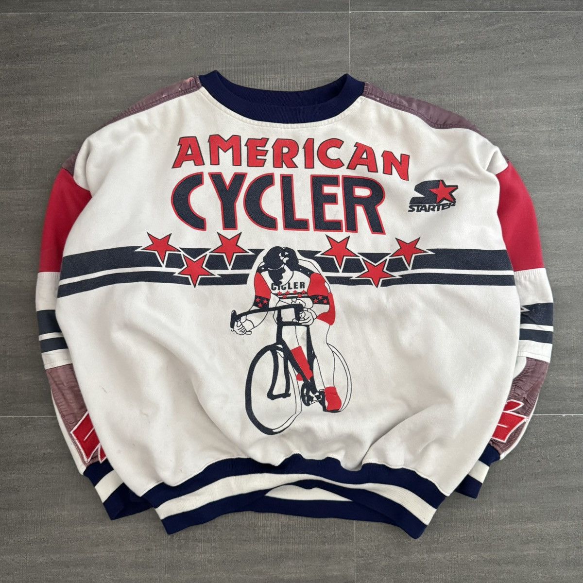 Starter 80-90s Vintage Starter American Cycler Crewneck Sweater Size US XL / EU 56 / 4 - 1 Thumbnail