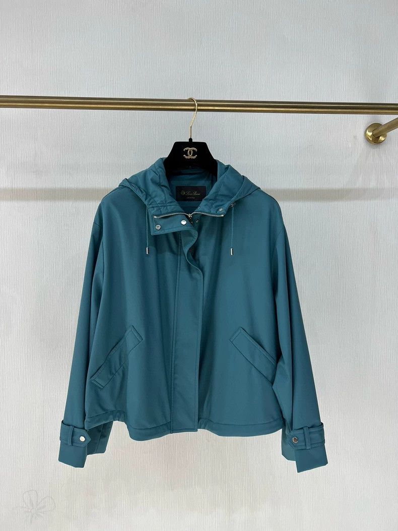 Loro Piana LORO PIANA Lake blue windproof hooded cashmere lined jacke Size XXS / US 00 / IT 34 - 1 Thumbnail