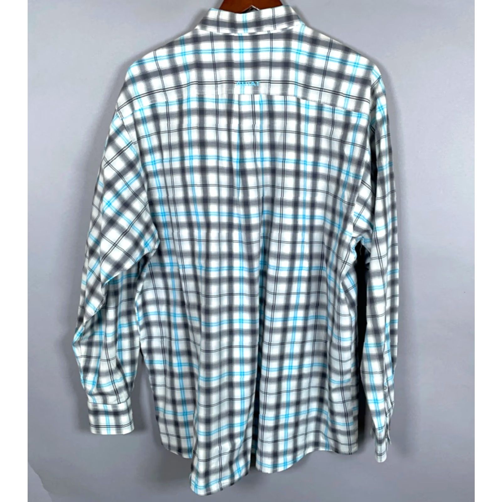 Ariat Ariat Pro Series Shirt Adult XL White Blue Gray Check Long Sleeve Workwear Size US XL / EU 56 / 4 - 2 Thumbnail