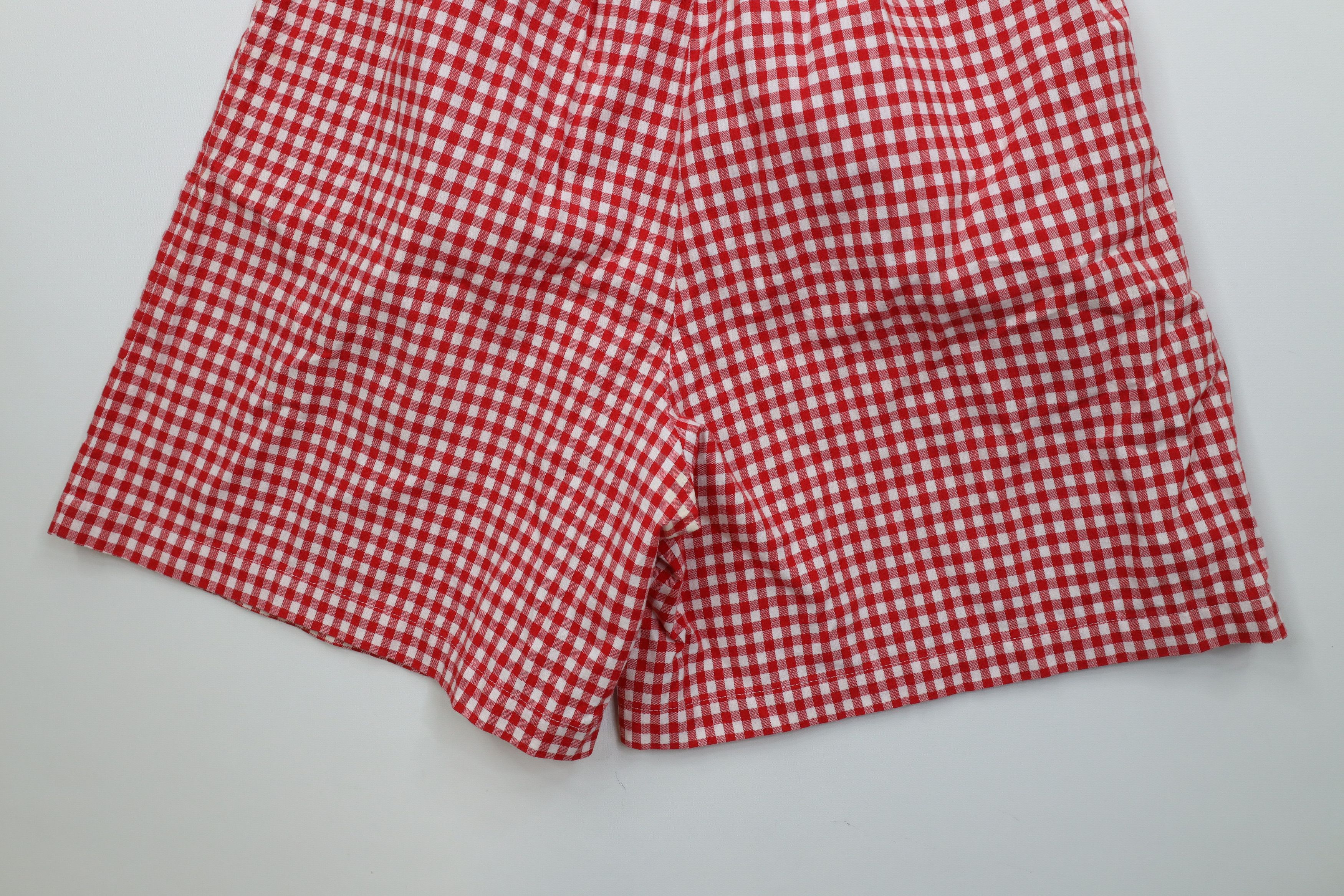 Vintage Vintage 90s Streetwear Country Western Shorts Gingham Red Size 28" / US 6 / IT 42 - 12 Thumbnail