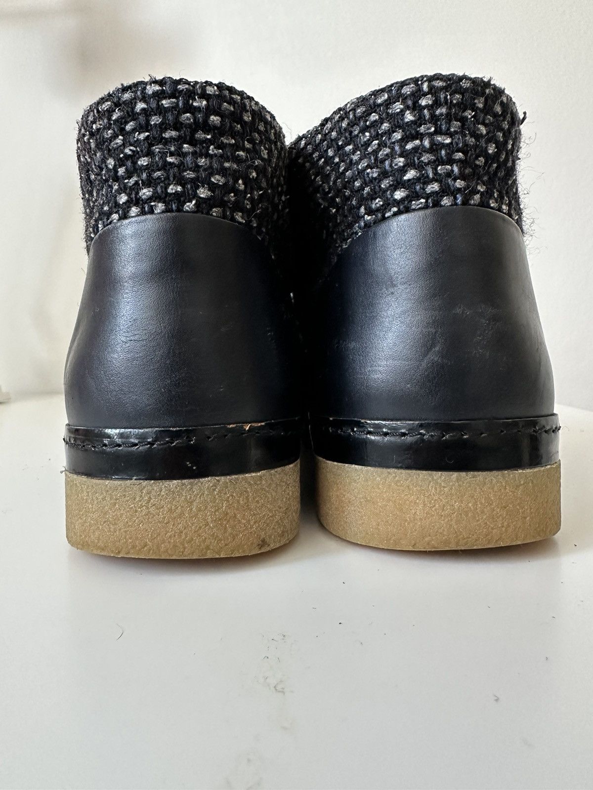 Chanel Chanel Tweed Leather Cap Toe CC Logo Lace Up Ankle Boots Size US 6 / IT 36 - 13 Thumbnail