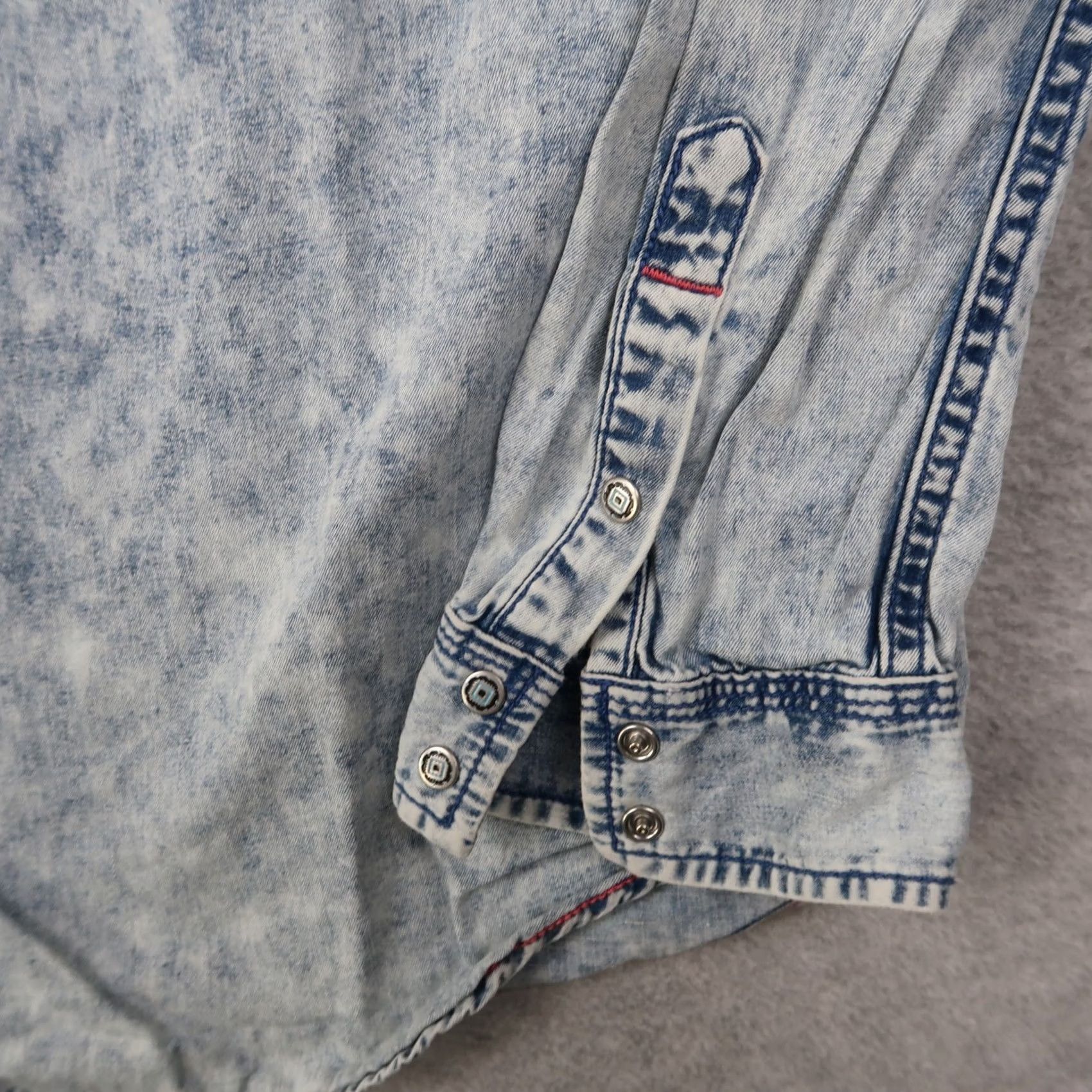 Denime RYAN MICHAEL Western Denim Long Sleeve Shirt M Medium Blue Button-Up Casual Workwear Women Size M / US 6-8 / IT 42-44 - 5 Thumbnail