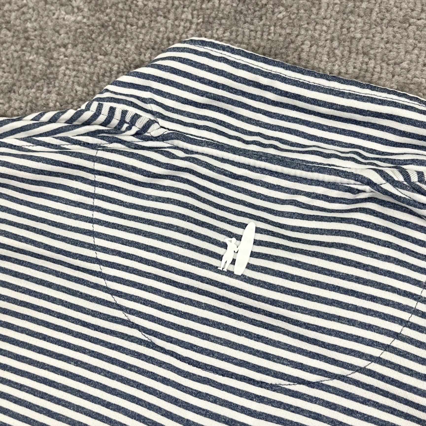 johnnie-O Johnnie O Turn Striped Prep Performance Pullover Jacket Mens Large Blue White Golf Zip Size US L / EU 52-54 / 3 - 3 Thumbnail