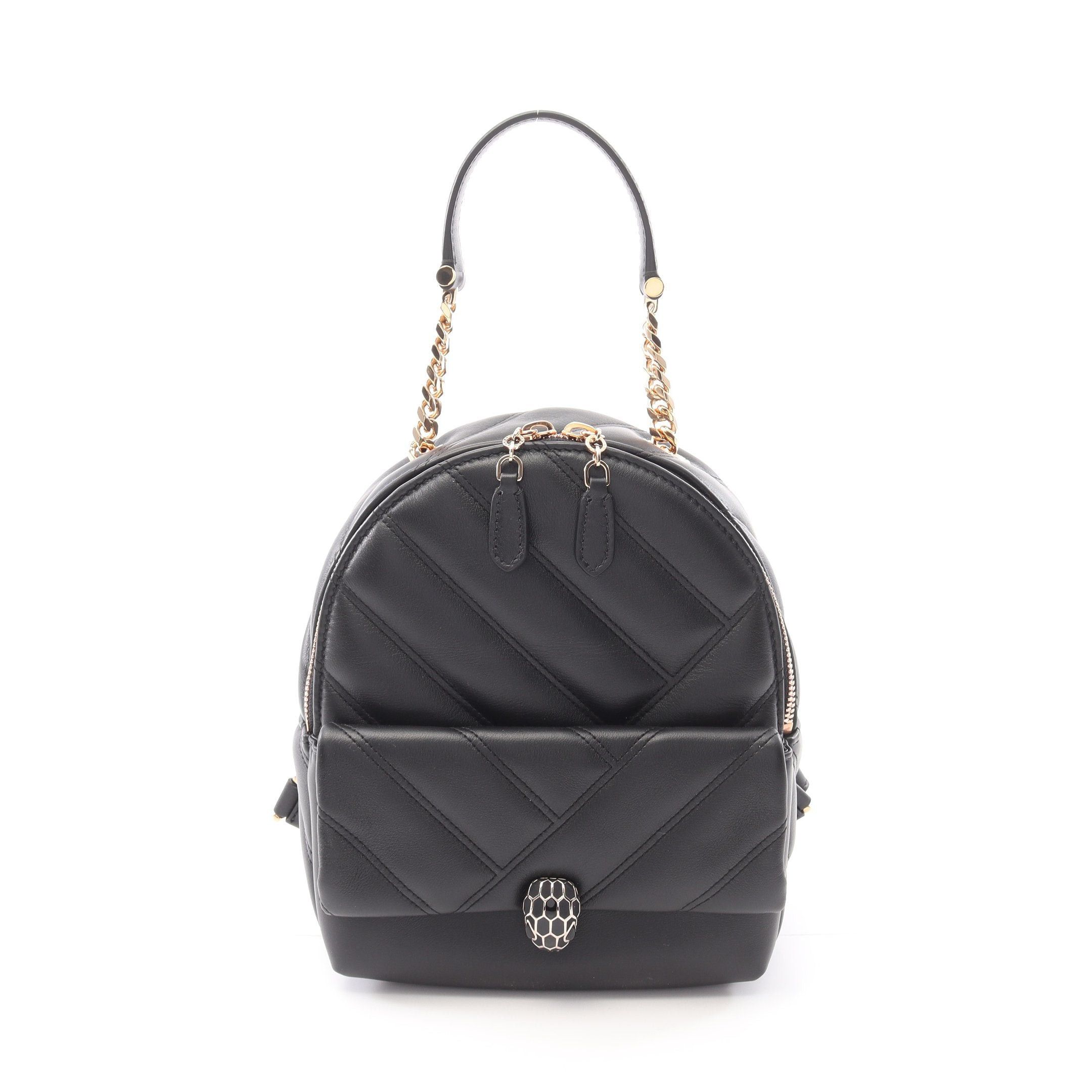 Bvlgari Bvlgari Serpenti Cabochon Chain Backpack Rucksack Leather Black Size ONE SIZE - 1 Thumbnail