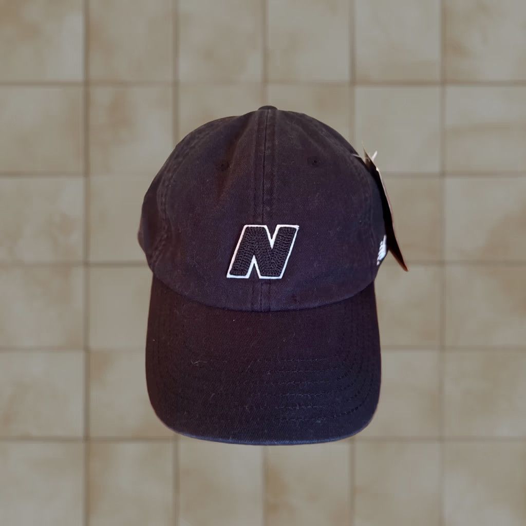 New Balance New Balance Mens Black Relaxed Fit Strapback Adjustable Hat Size ONE SIZE - 1 Thumbnail