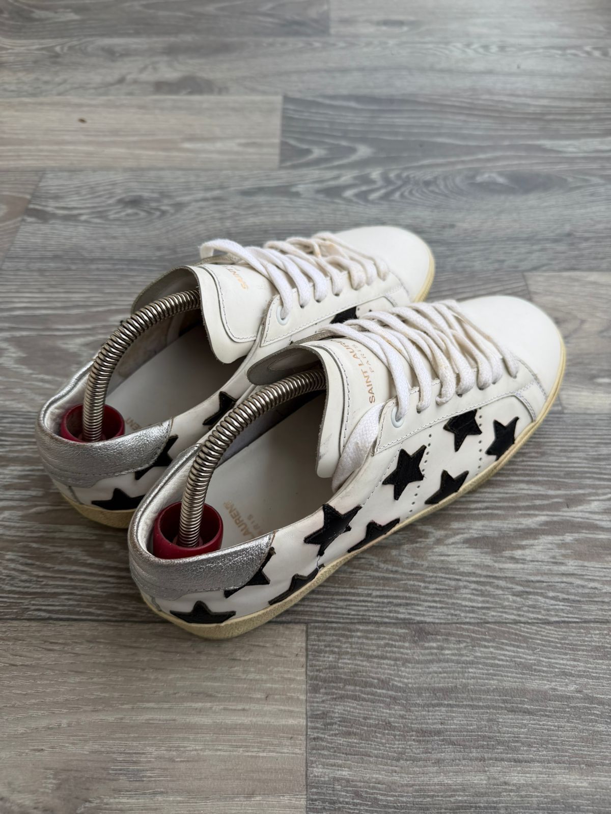 Saint Laurent Paris Saint Laurent SL/06 Black Star Patches Sneakers Sz 40 Size US 7 / EU 40 - 6 Thumbnail