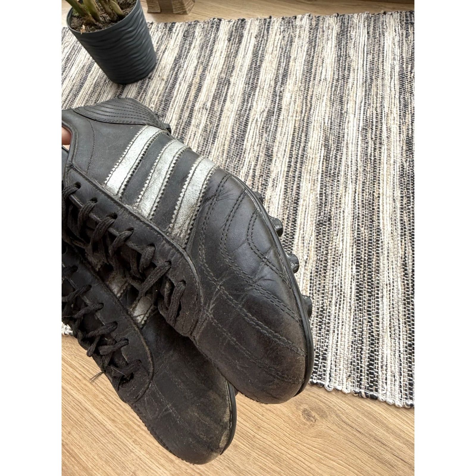Adidas VINTAGE Adidas Napoli Boots Football US 8 Mens Leather Black 60s 70s FIFA Limited Edition Rare Boots Adidas Napoli Boots Size US 8 / EU 41 - 7 Thumbnail