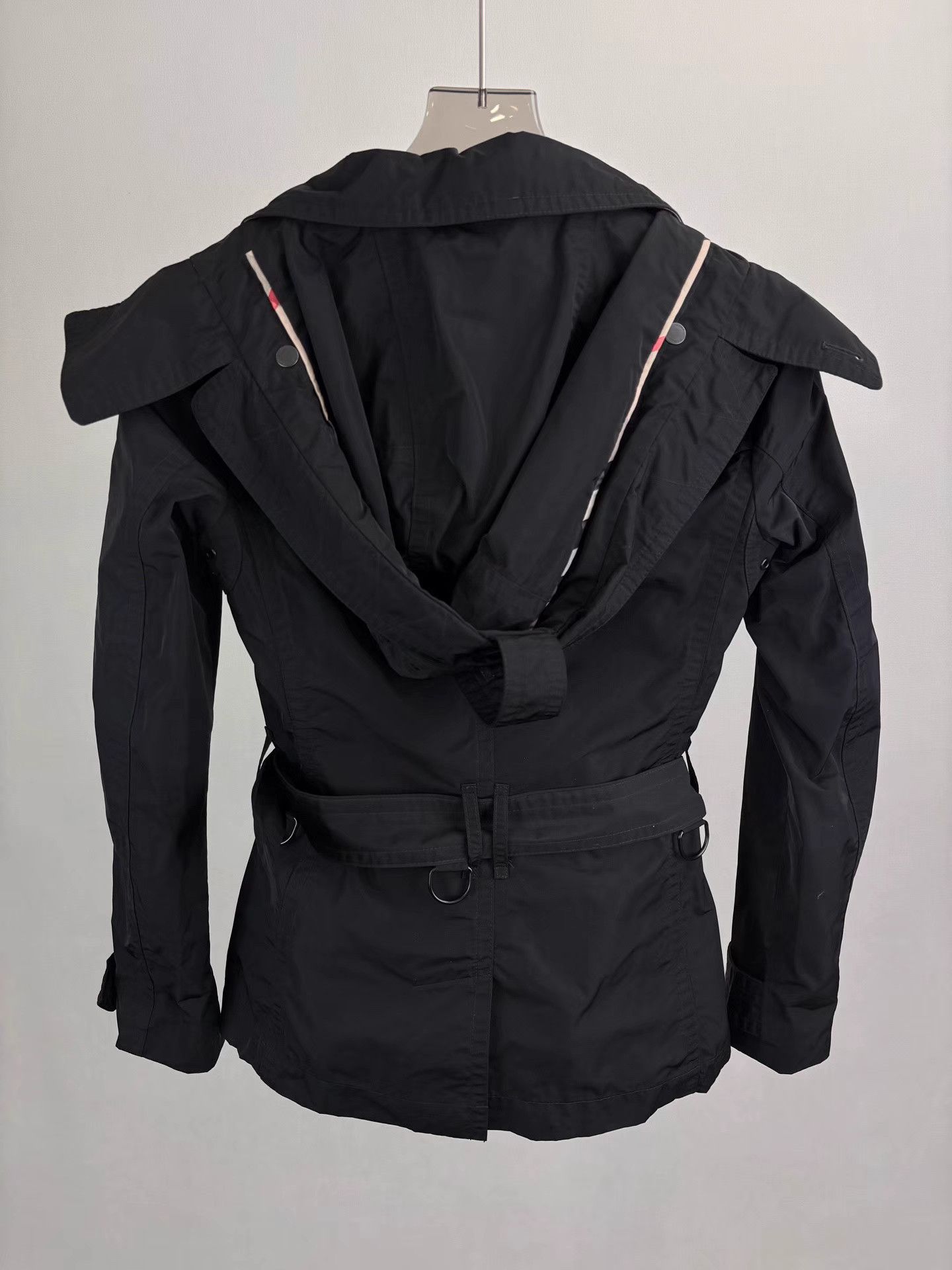 Burberry BURBERRY Black Short Nylon Trench Coat Size XS / US 0-2 / IT 36-38 - 2 Thumbnail