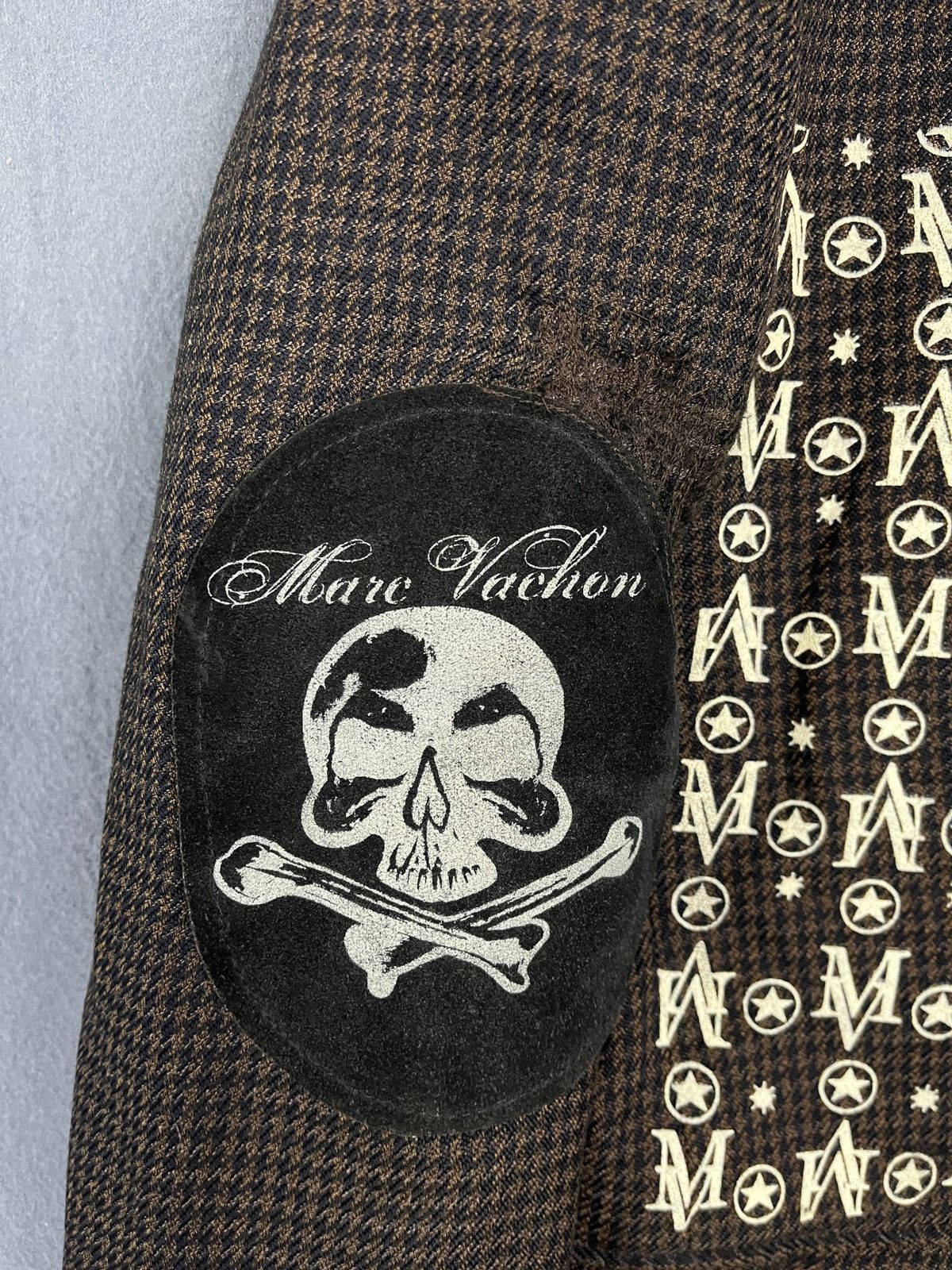 Designer × Seditionaries Marc Vachon Towncraft Skull Checkered Wool Blazer Size 46R - 8 Thumbnail