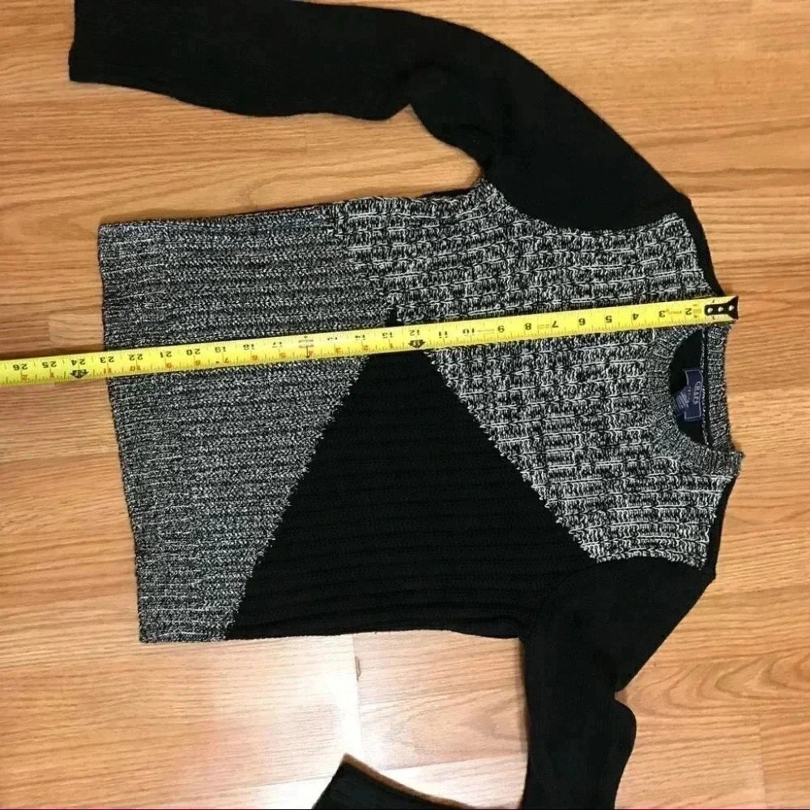Chaps Chaps sz Petite M Black Colorblock Knit Top Sweater Pullover Size M / US 6-8 / IT 42-44 - 7 Thumbnail