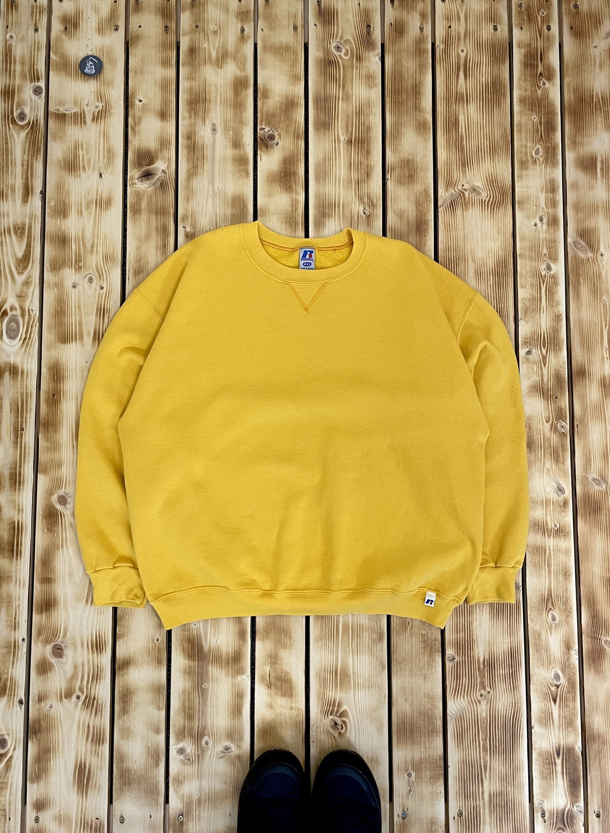 Russell Athletic Y2K Russell Athletic Blank Yellow Sweatshirt Size US XXL / EU 58 / 5 - 1 Thumbnail